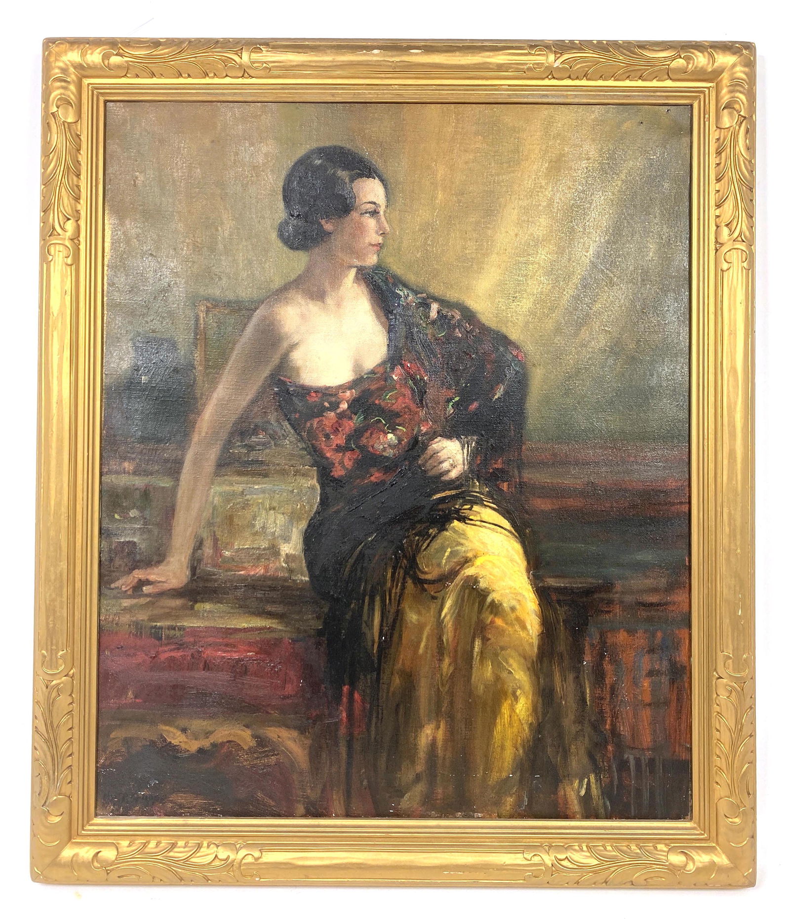 NEWCOMB MACKLIN Gilt Frame. Vintage Portrait Painting o (1 of 11)