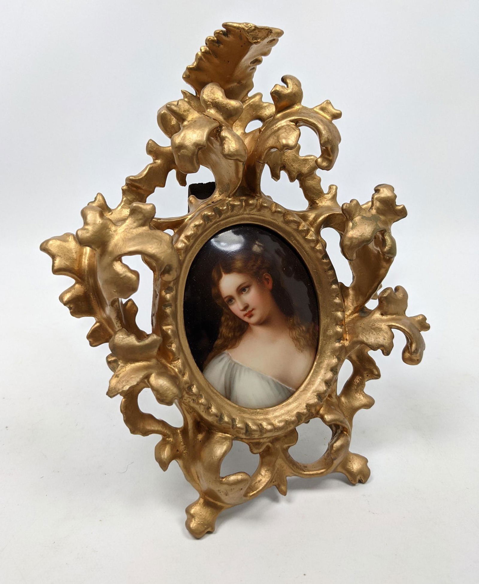 Berlin Oval Porcelain Plaque. Painted portrait of young (1 of 13)