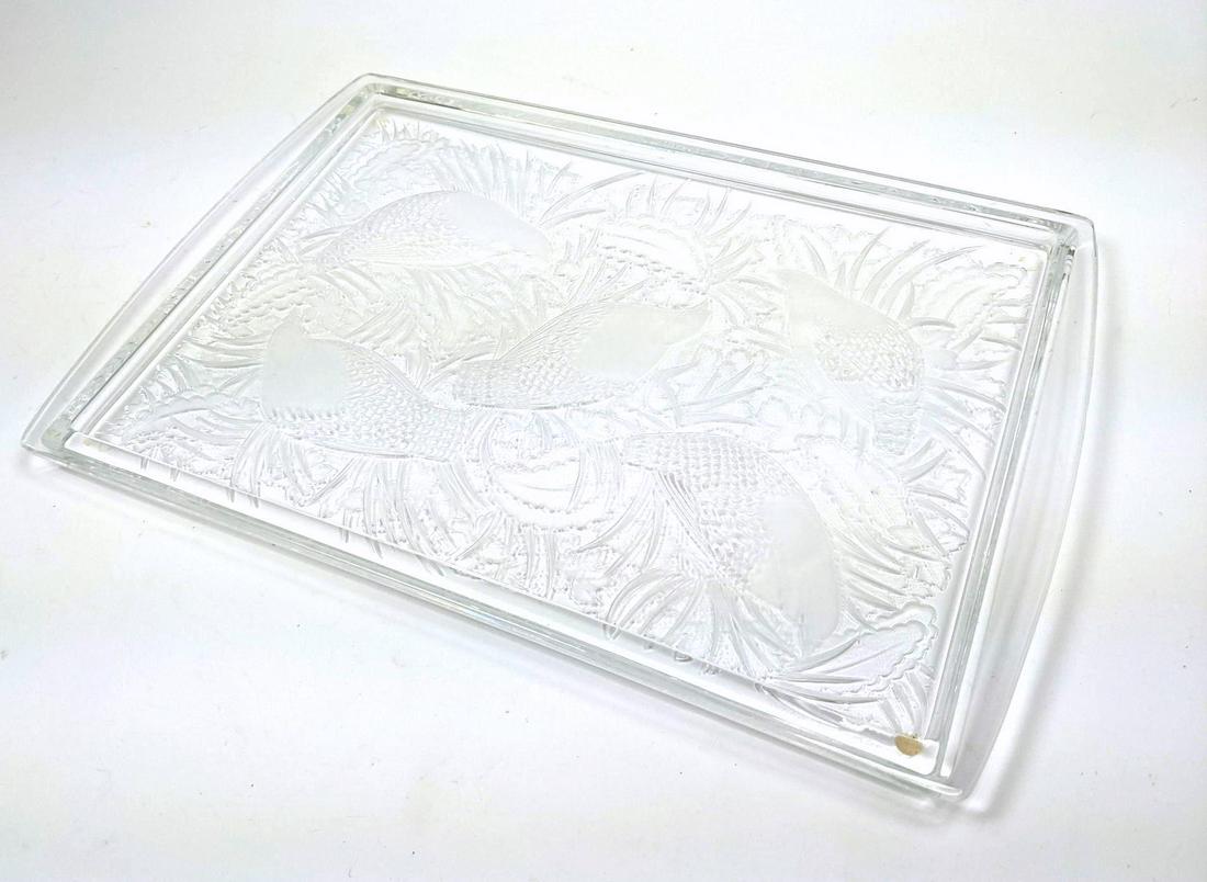 LALIQUE Perdria Decorative Crystal Dresser Tray.  Decor (1 of 11)