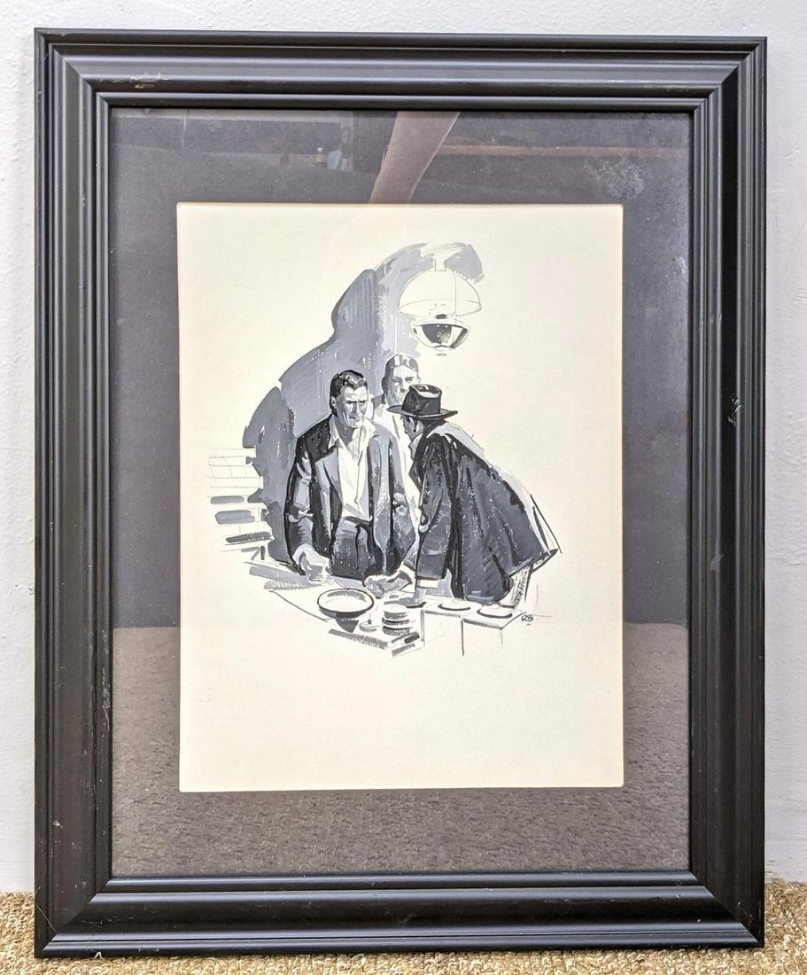 Signed RB Illustration Art. Watercolor Gouache. Three M (1 of 10)