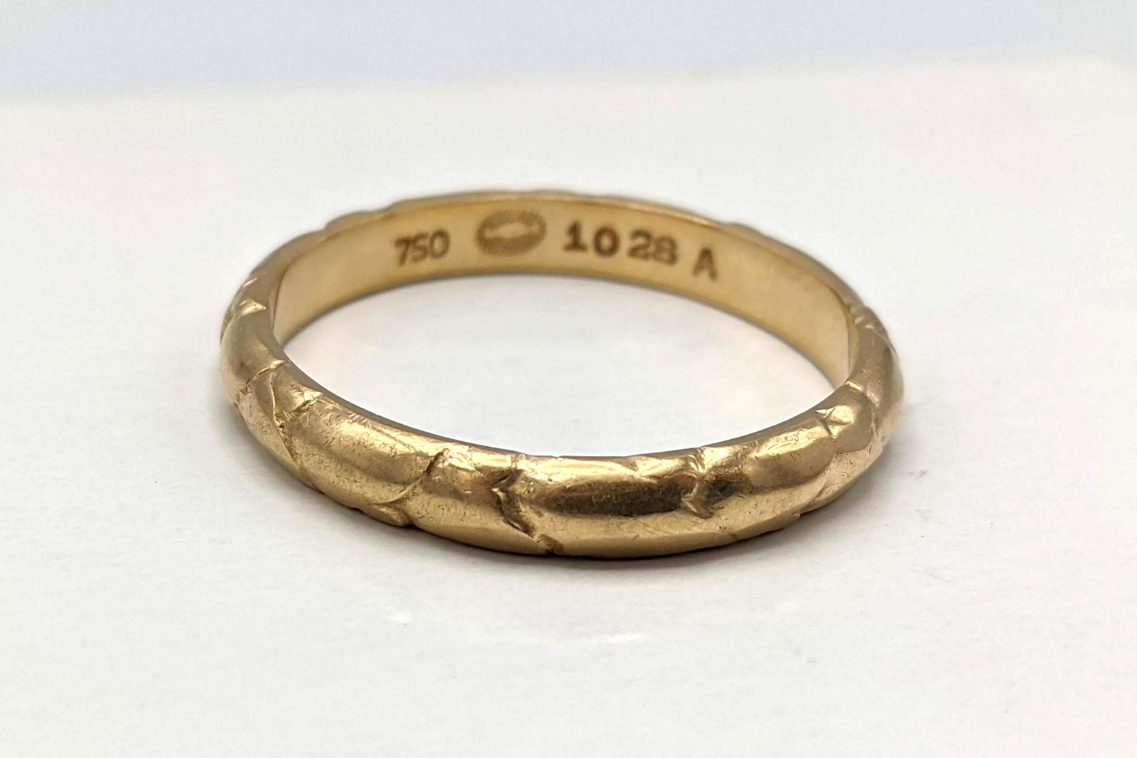 18K Gold Georg Jensen Band Ring. 1028A.  Size 9.75 (1 of 5)