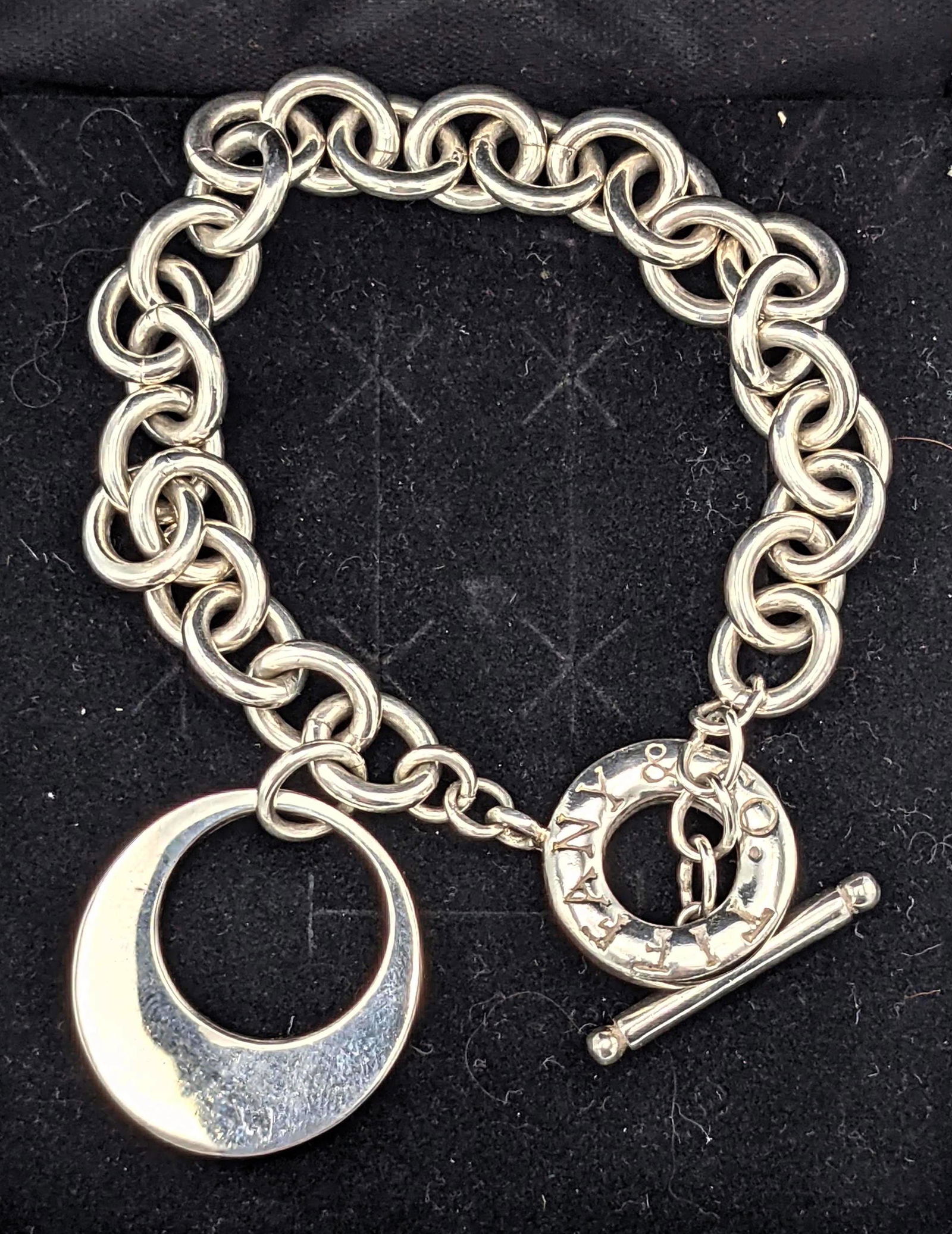 Tiffany Co Sterling Bracelet. Elsa Peretti Pendant. Len (1 of 8)