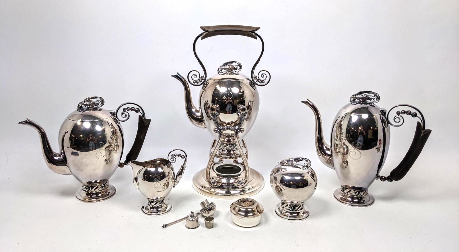 HIRATA and CO Sterling Silver 5pc Tea Coffee Service Se (1 of 20)
