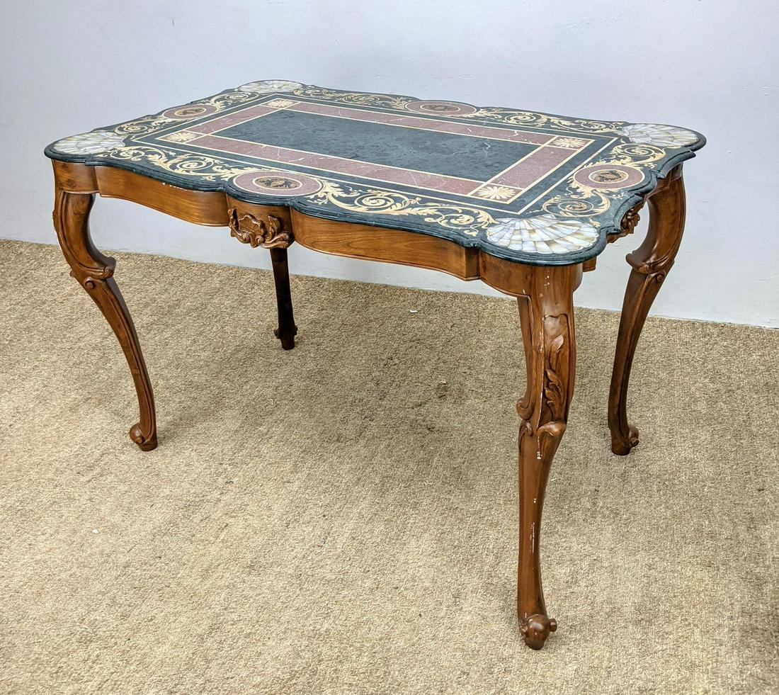 Fancy Inlaid Marble Center Table. Traditional Style. In (1 of 14)