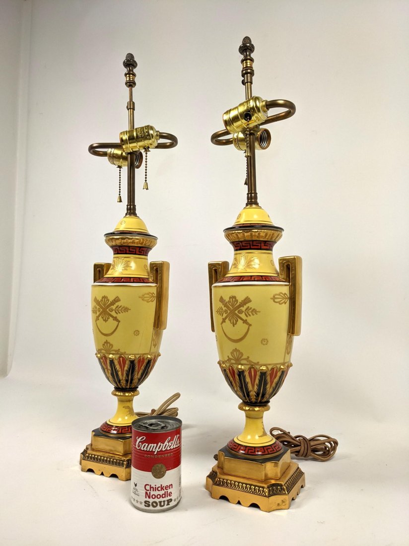 Pr Decorative Regency style Table Lamps. Porcelain (1 of 8)