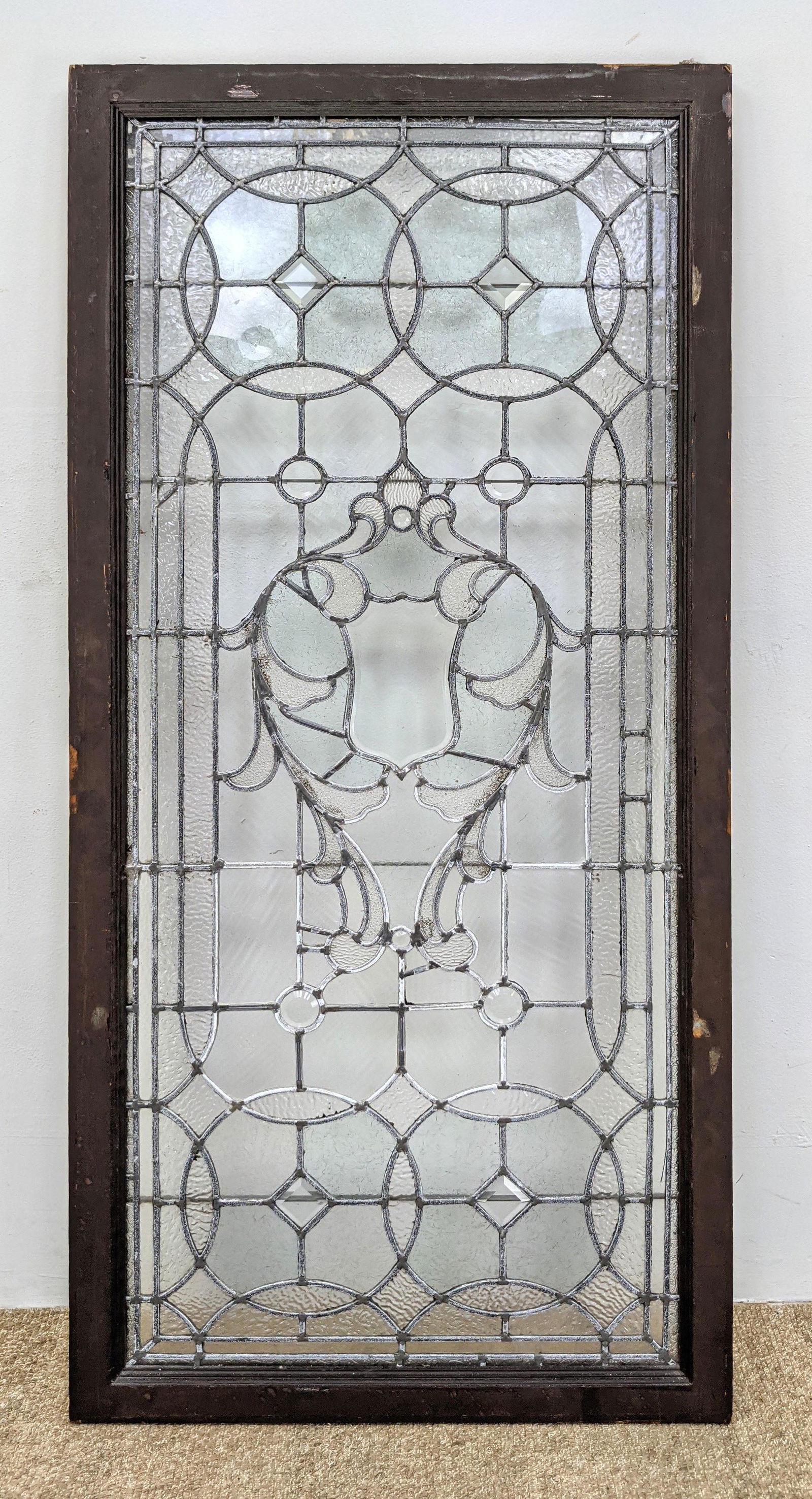 Large Clear Leaded Glass Framed Window. (1 of 10)
