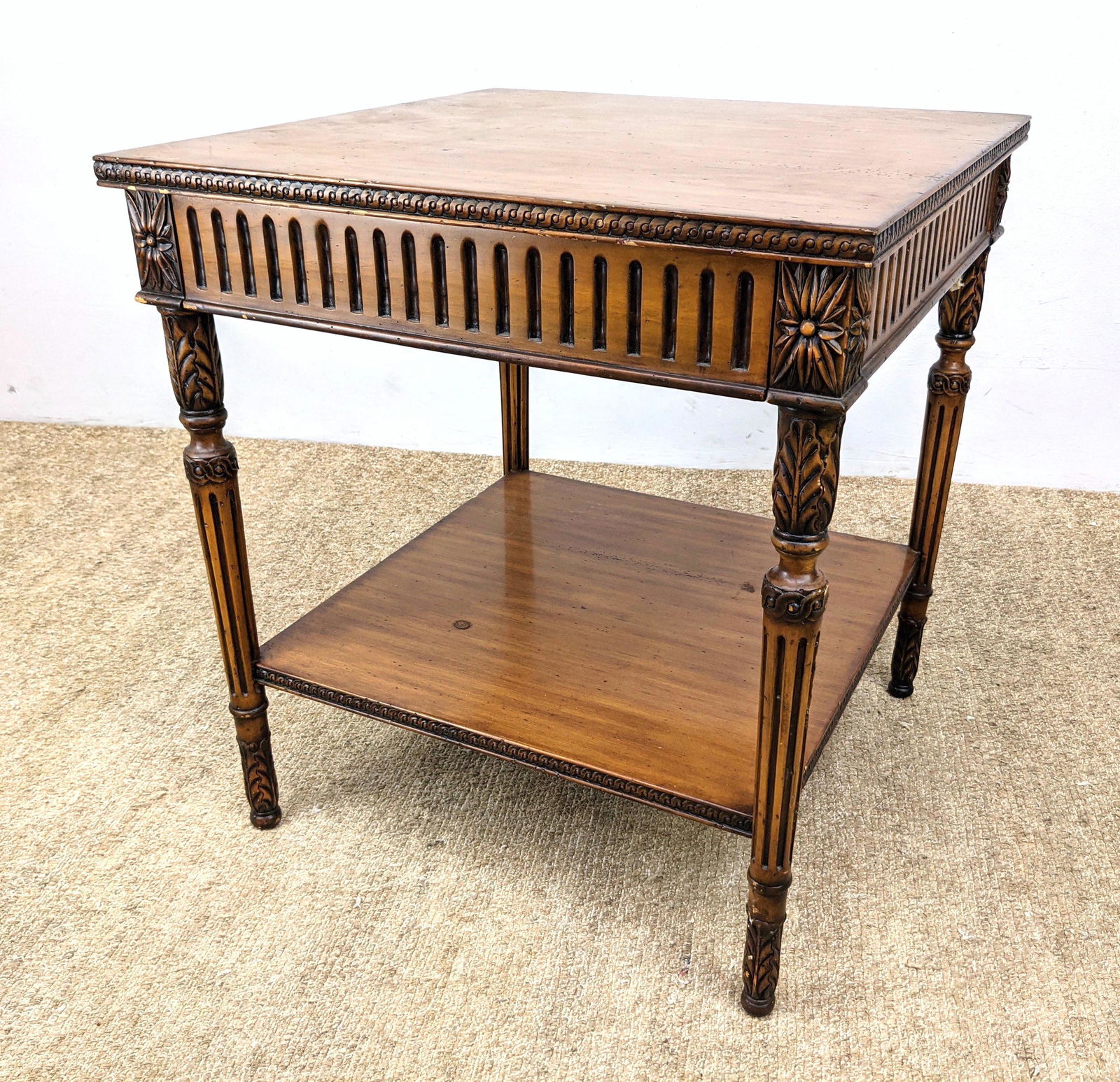 Theodore Alexander End Table. Fluted Apron and tapered (1 of 12)