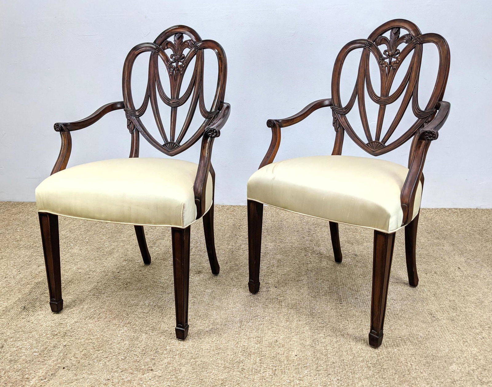 Pr MAITLAND SMITH Shield Back Dining Arm Chairs. Hepple (1 of 12)