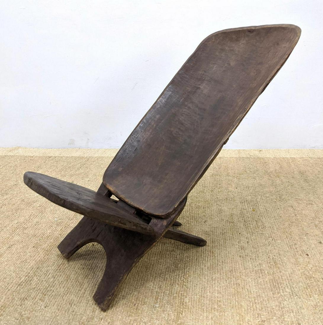 Tribal African Carved Wood Birthing Chair. Carved Back. (1 of 12)
