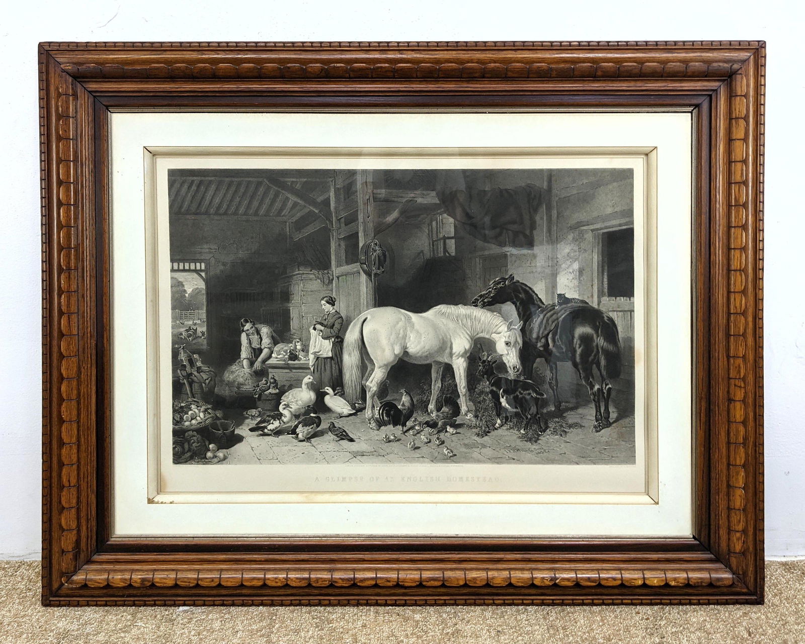 A Glimpse of an English Homestead Engraved Print. Lar (1 of 15)