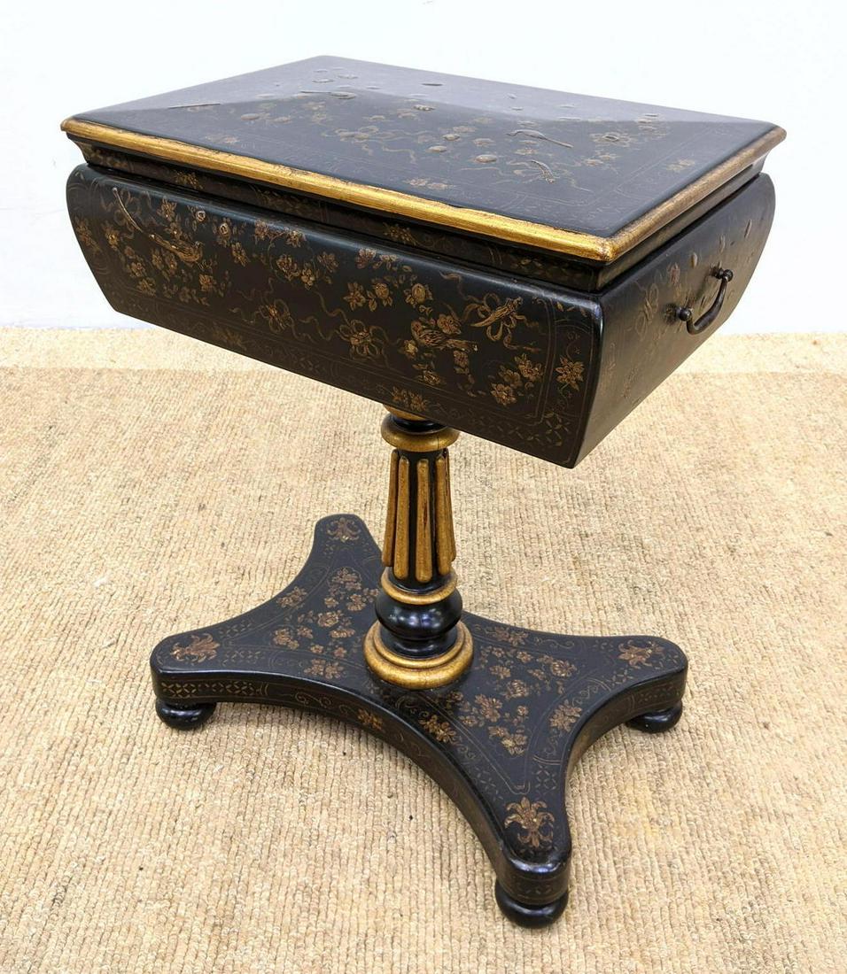 MAITLAND SMITH Black Lacquered Flip Top Stand. Pedestal (1 of 14)