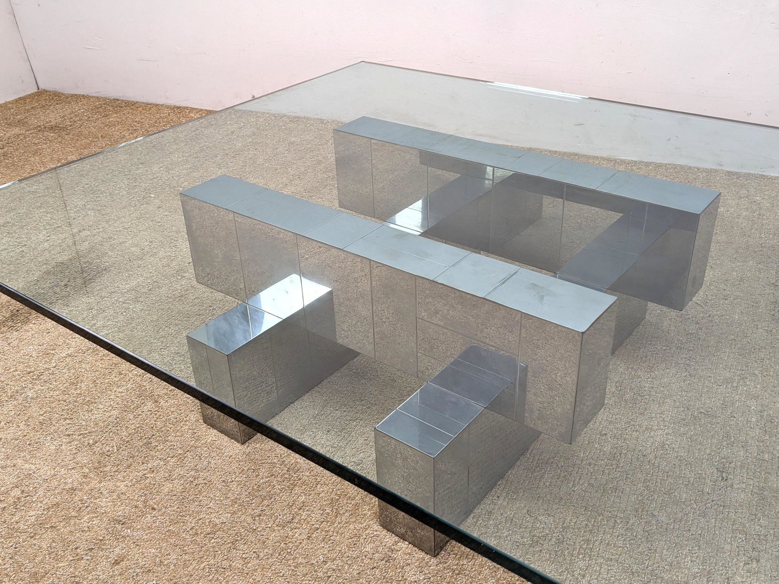 Paul Evans Cityscape Coffee Table. Unmarked. Glass top. (1 of 13)