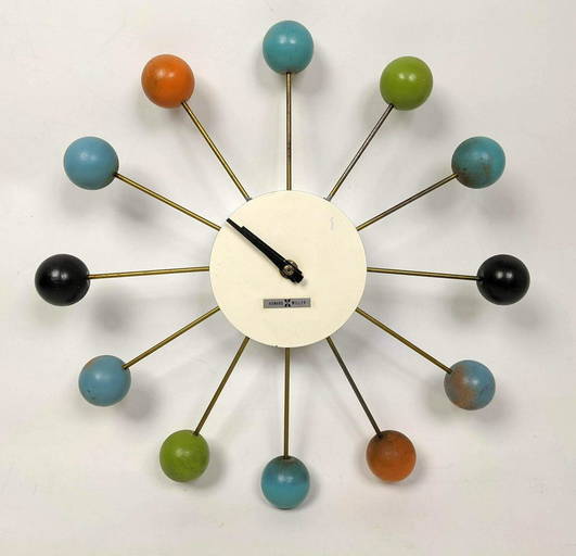 NELSON for HOWARD MILLER Ball Clock. White Face. (0032) on Nov