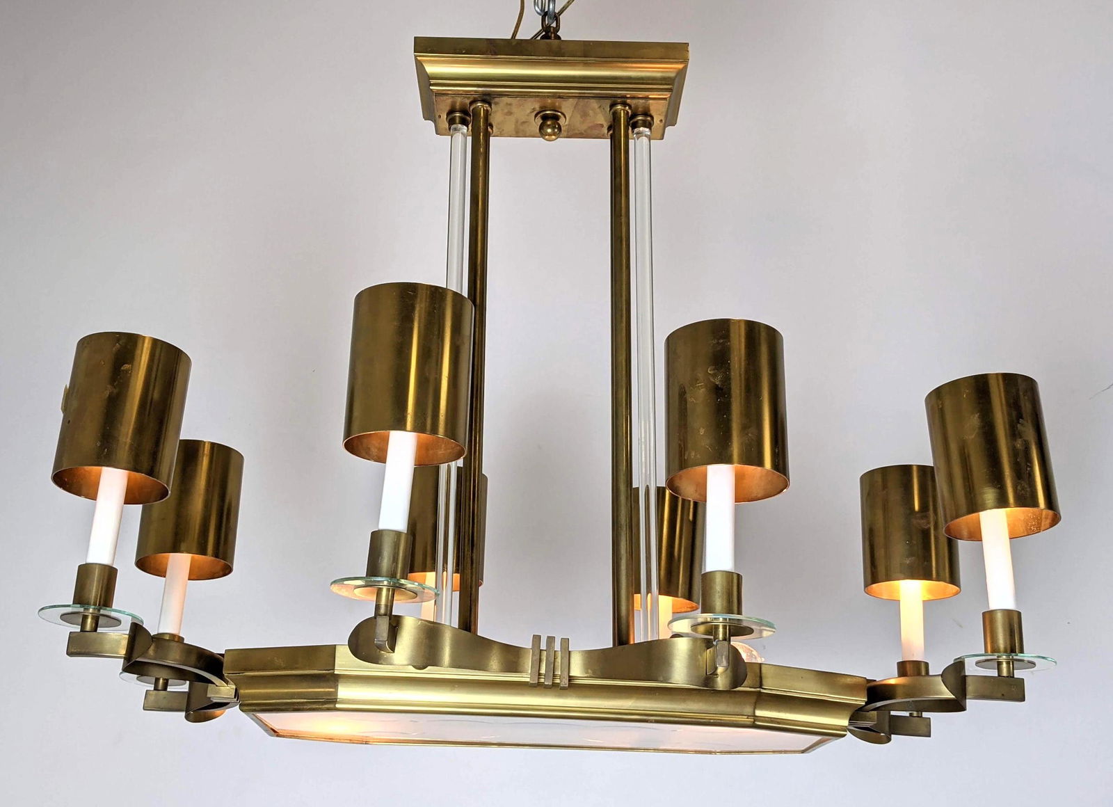 Fine French Art Deco Chandelier with Crystal Rods.  Sol (1 of 12)