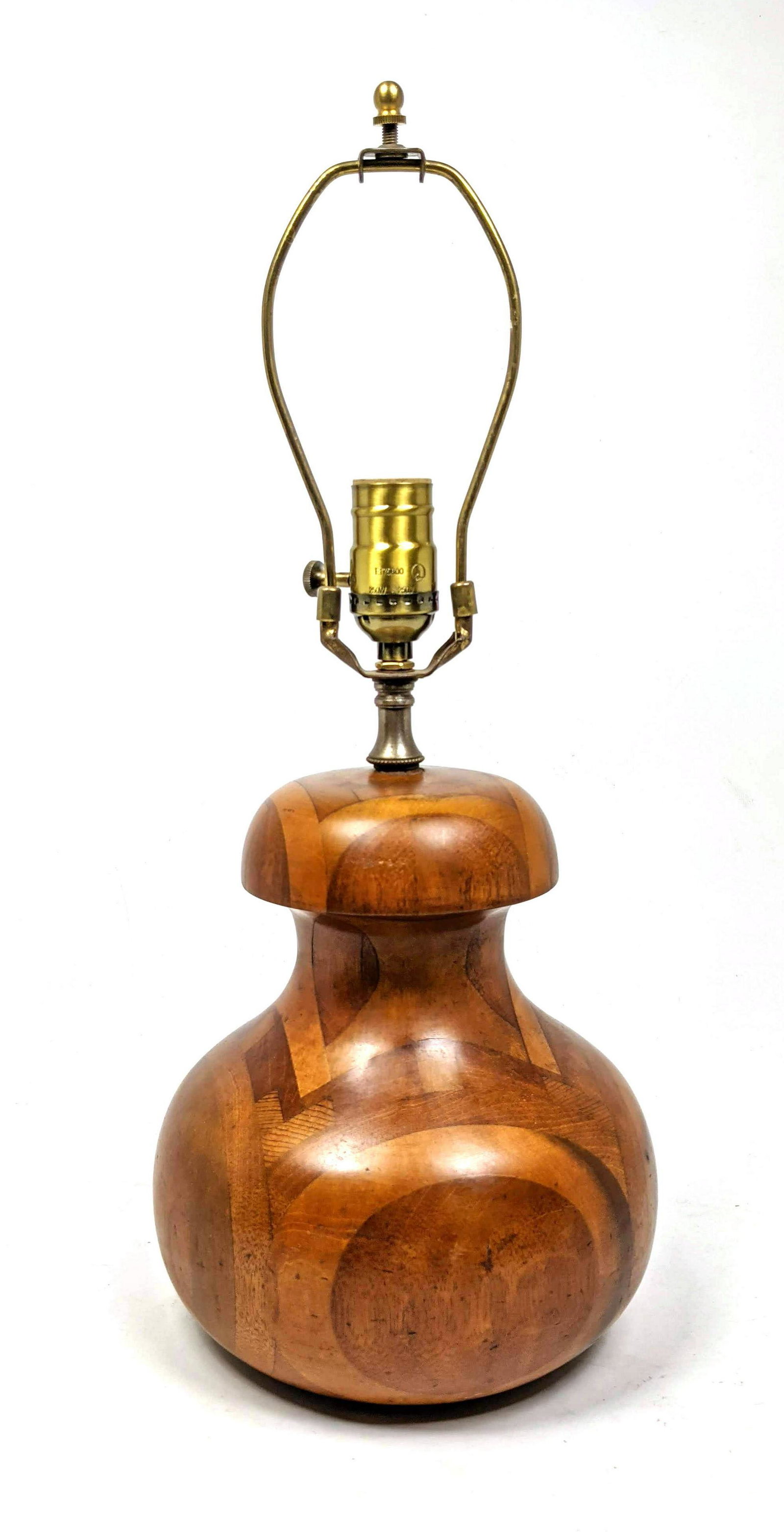 Bulbous Laminated Wood Artisan Woodworker Table Lamp. (1 of 10)