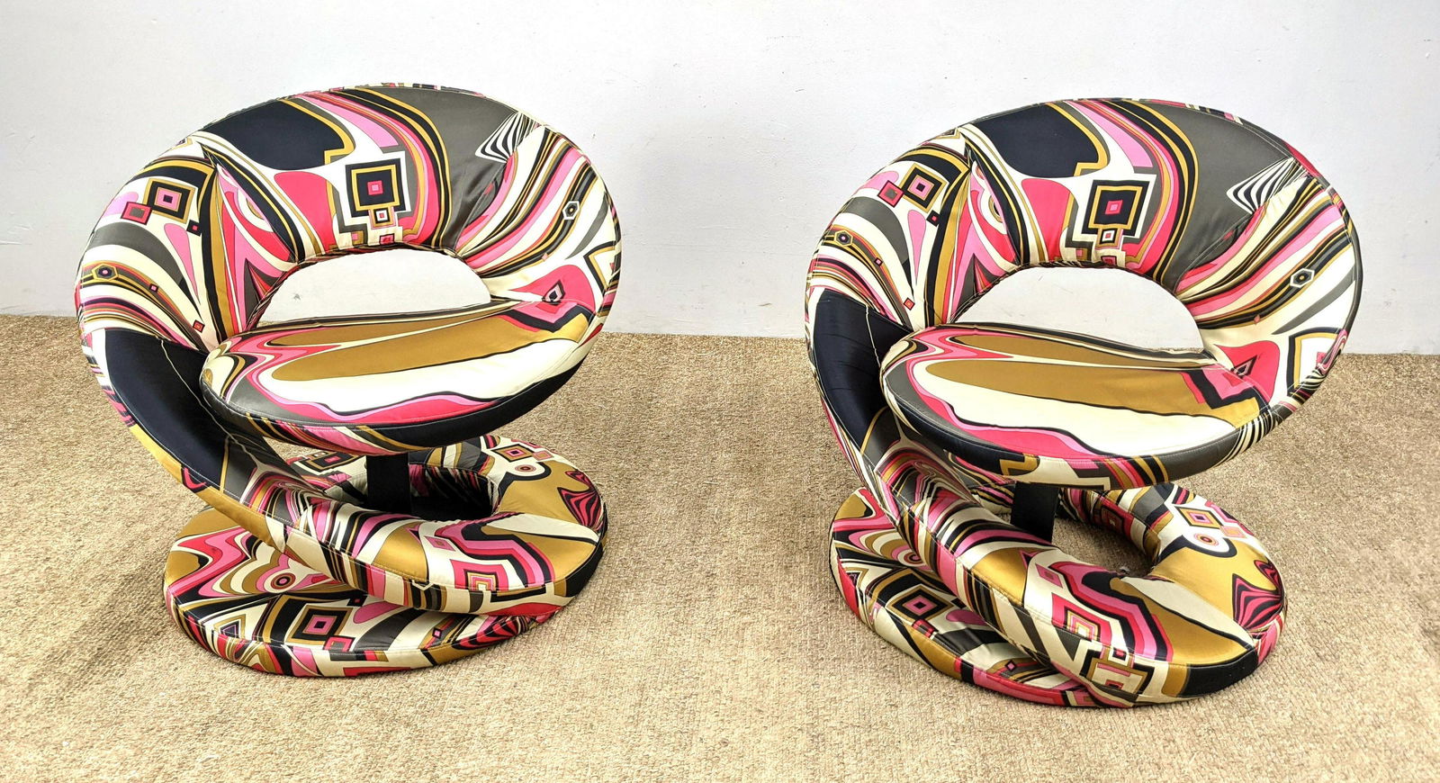 Pr EMILIO PUCCI Corkscrew Form Lounge Chairs.  Modernis (1 of 13)