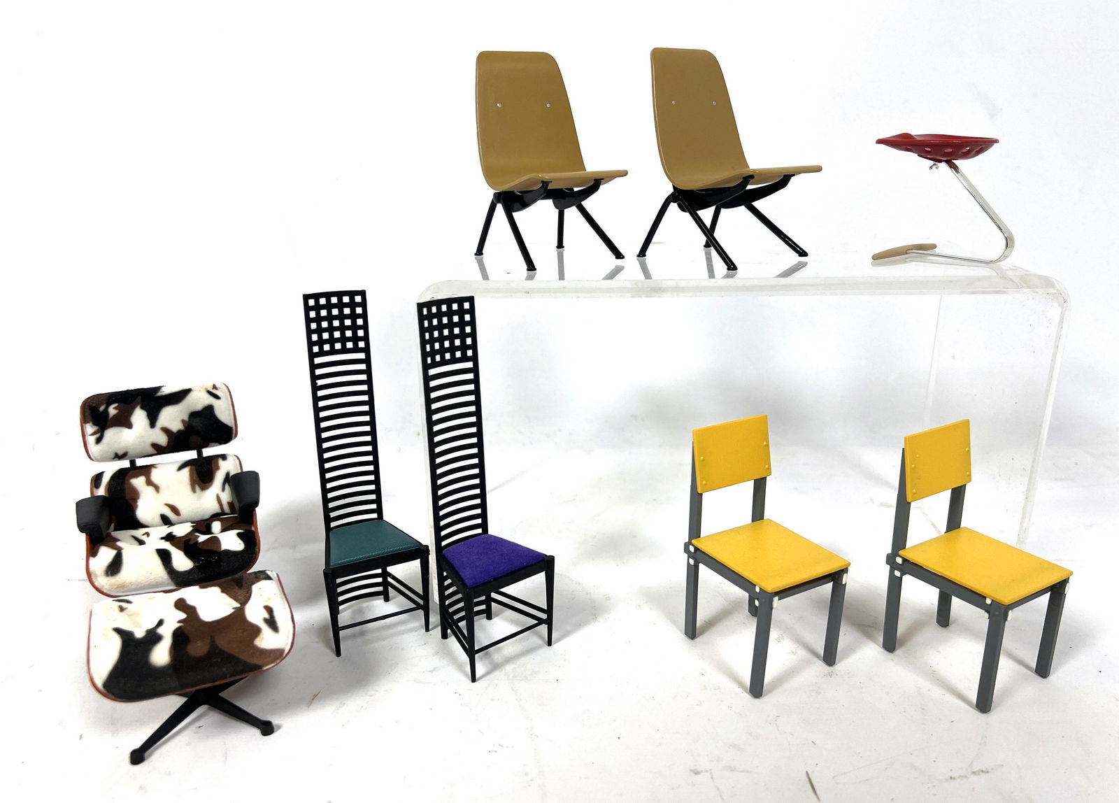9pc Miniature Modern Dollhouse Furniture.  Eames lounge (1 of 11)