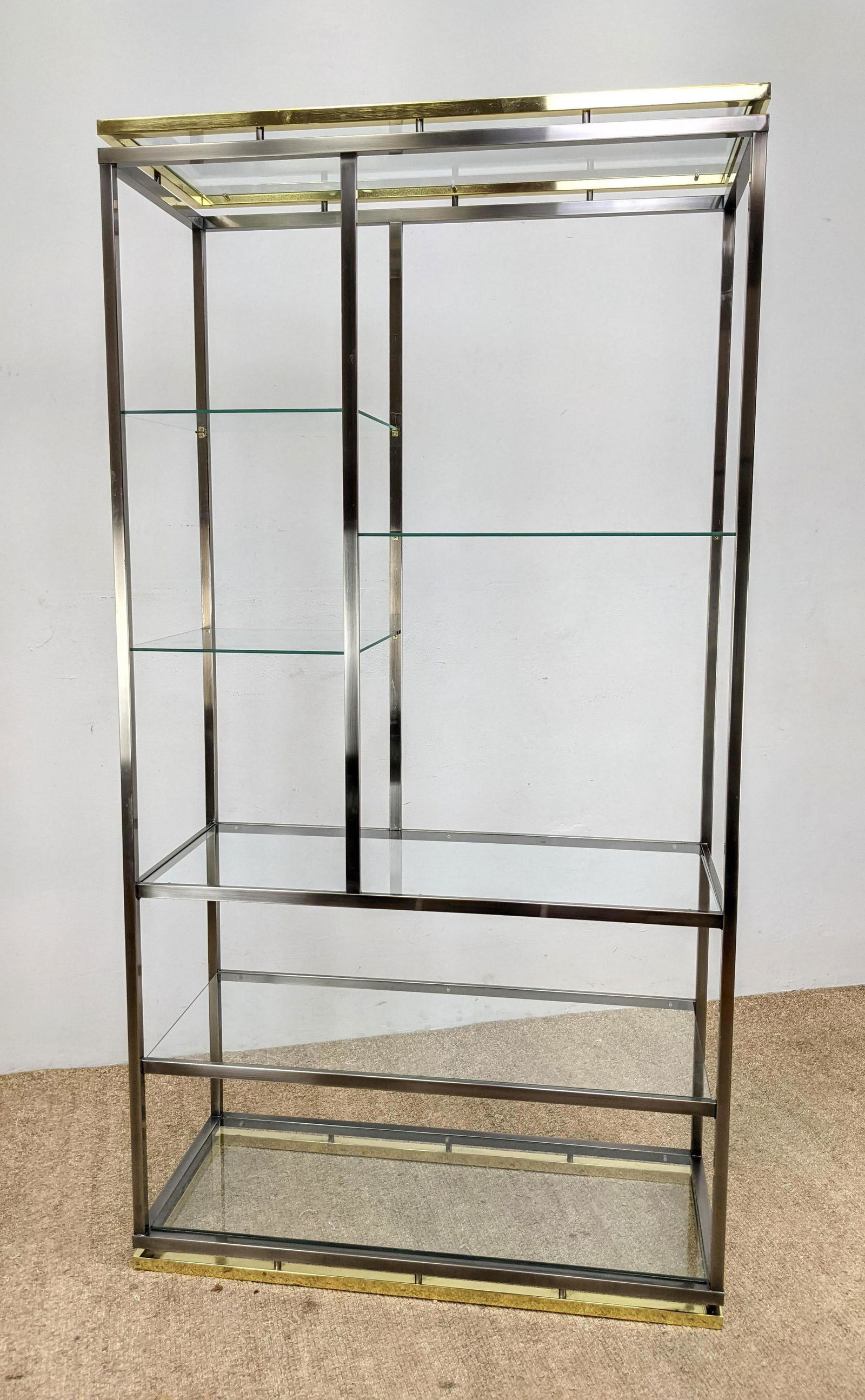 Metal two tone Display Etagere Shelf Unit. Glass shelve (1 of 10)