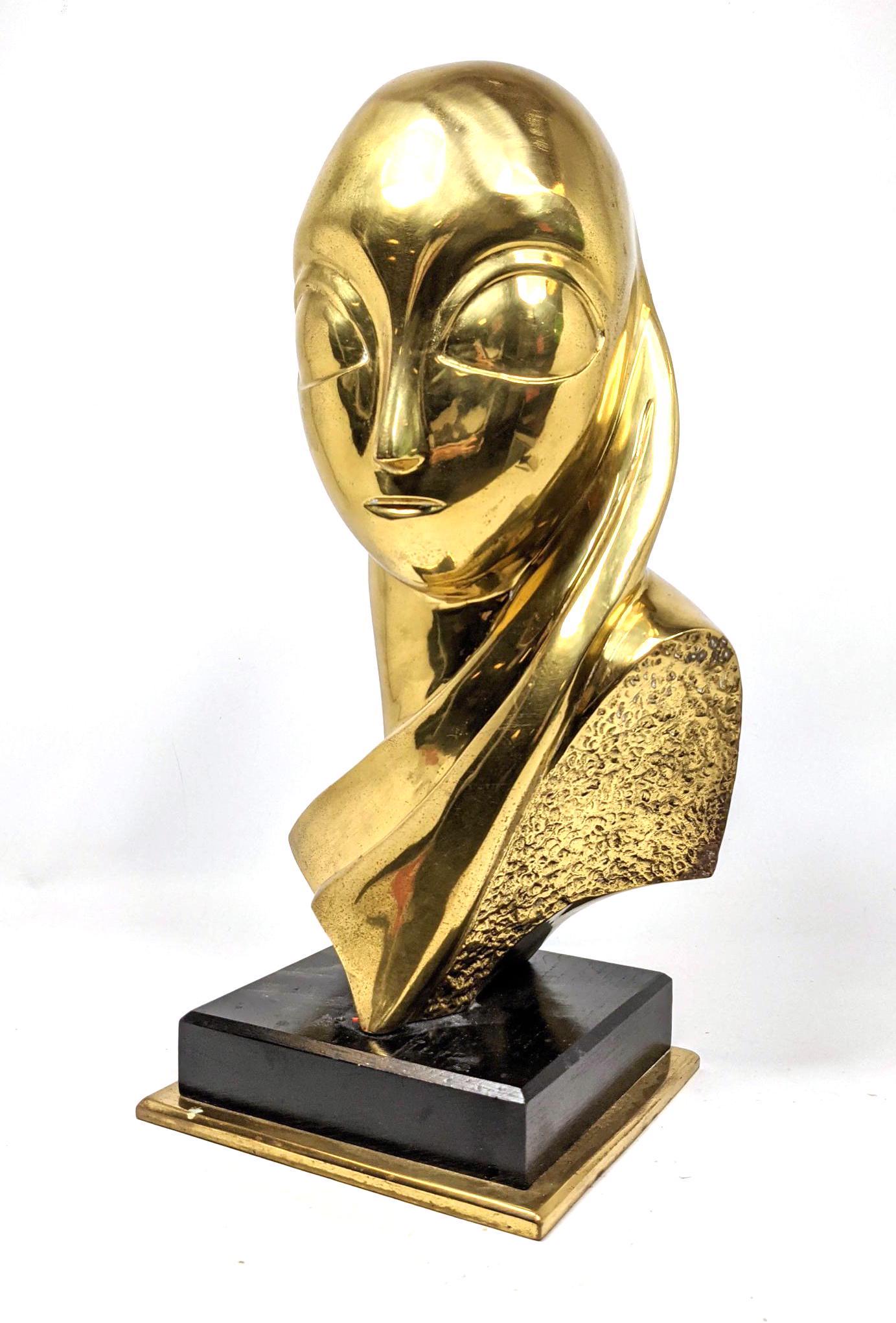 After Brancusi brass portrait bust sculpture. MUSE. Uns (1 of 10)