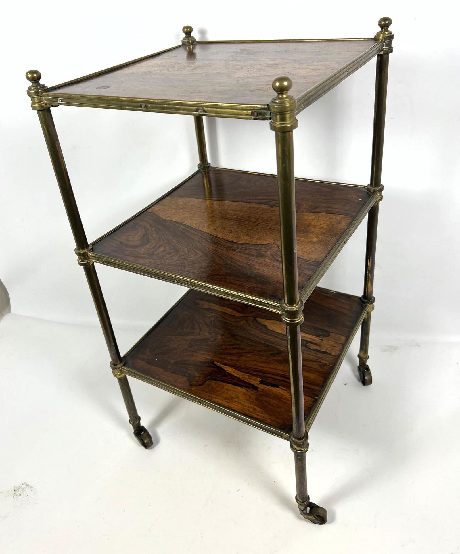 Regency style Rosewood Three Tier Side Table Stand. Hea (1 of 12)