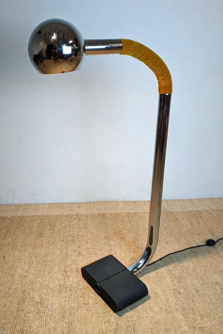 Modernist Chrome Floor Lamp.  Velvet fabric neck suppor (1 of 18)