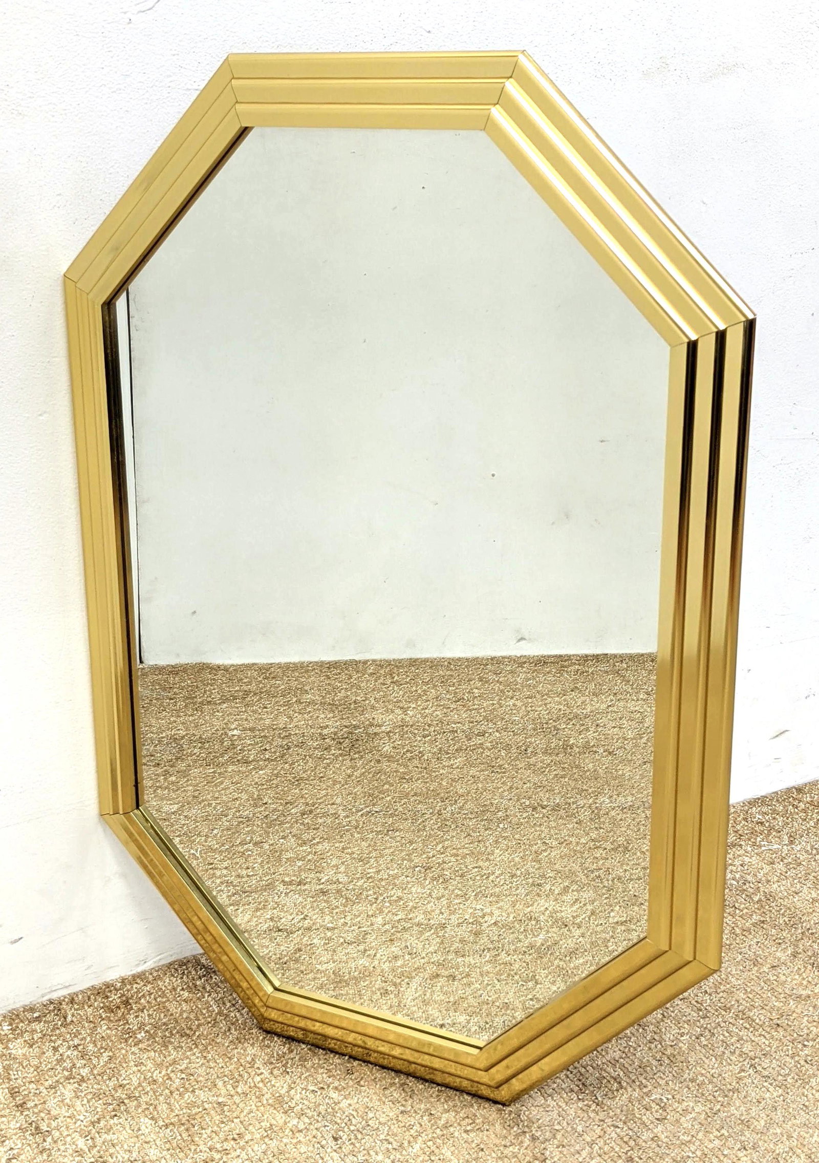 Octagonal Brass Framed Hanging Wall Mirror. CAROLINA MI (1 of 5)