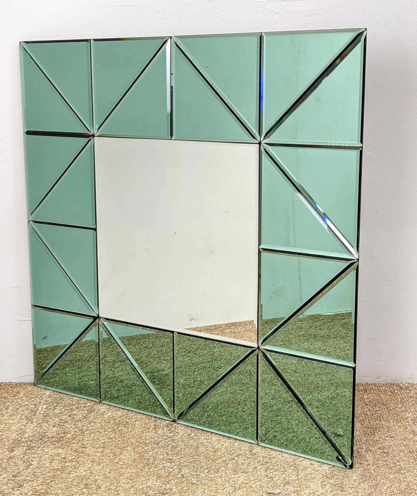 Modern Design Hanging Wall Mirror. Triangle Green Mirro (1 of 7)