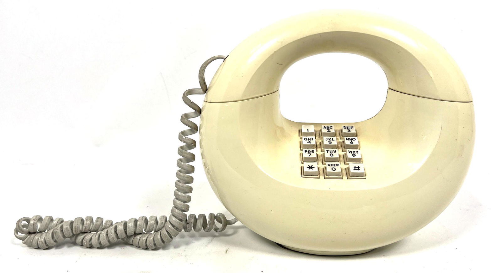 Vintage Plastic Doughnut Phone. Push Button. (1 of 6)
