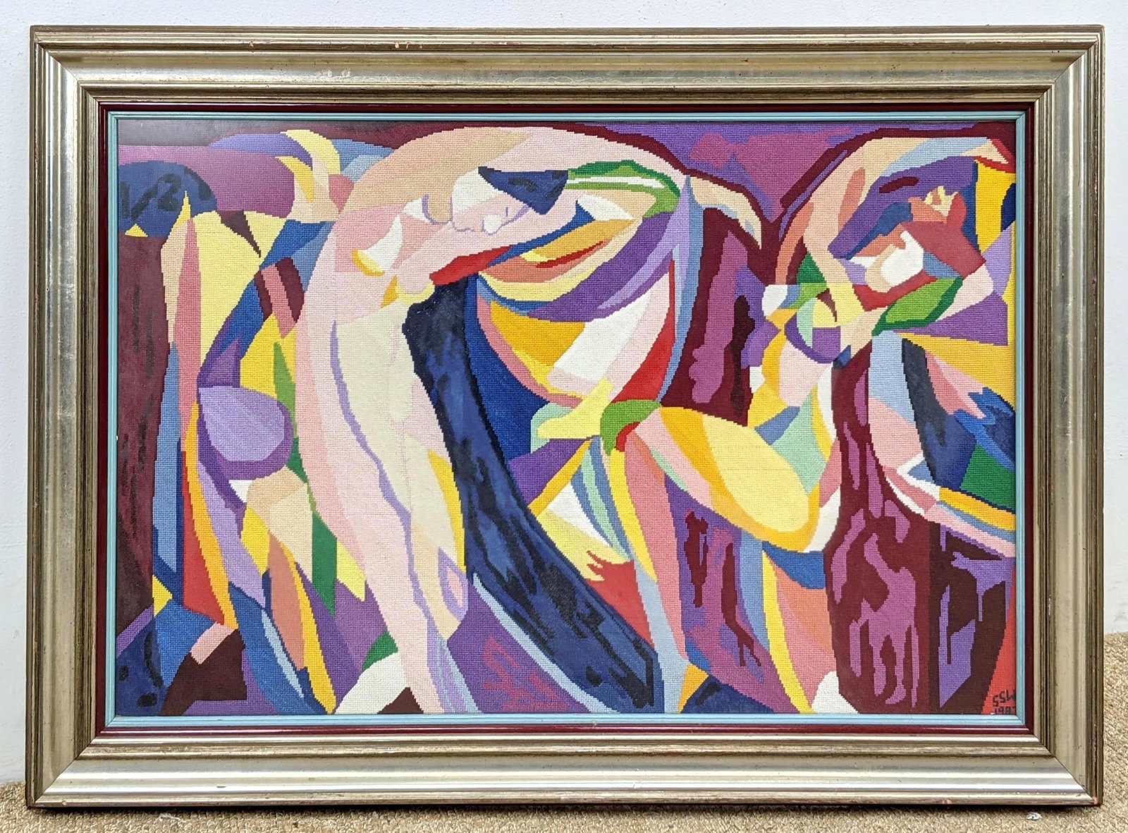 Impressionist Style Needlework Needlepoint Wall Art. Da (1 of 5)