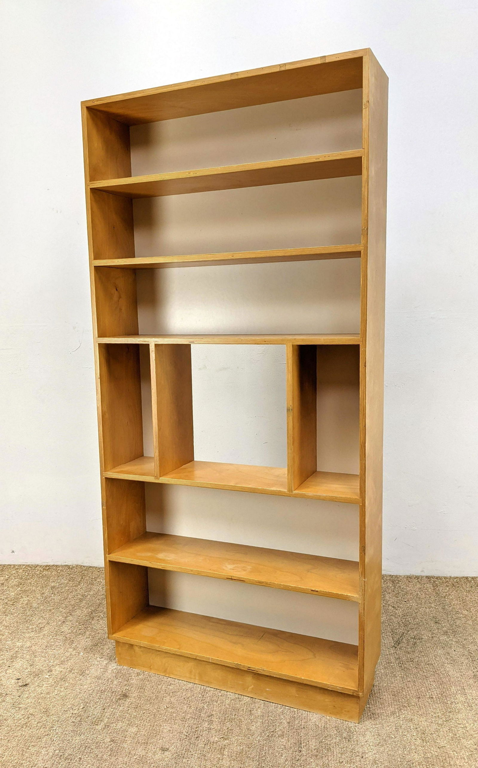Tall Blond wood Modernist Bookcase Shelf Unit. Shelves (1 of 12)