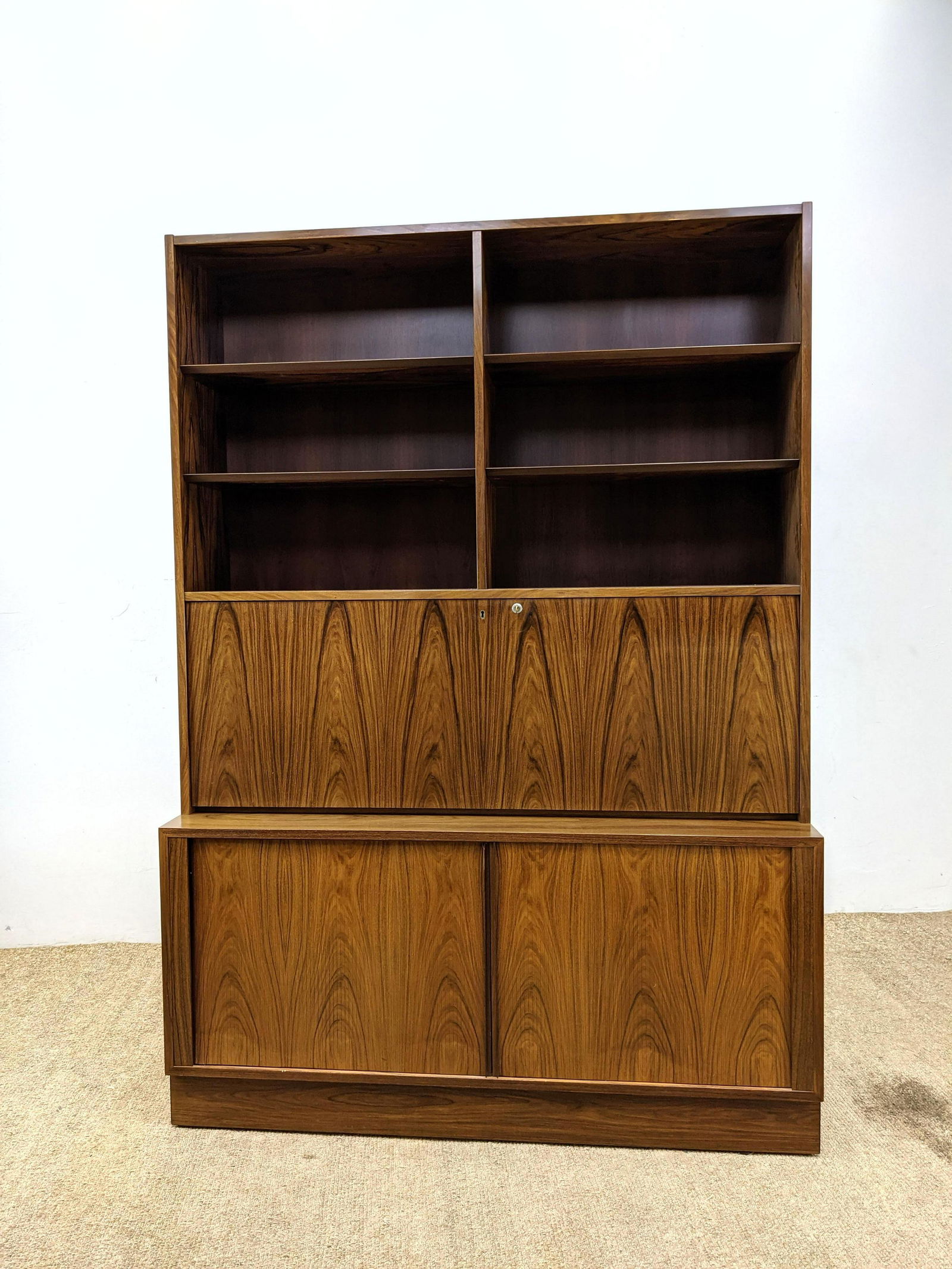 POUL HUNDEVAD Danish Rosewood Desk & Shelf Unit. Drop d (1 of 17)