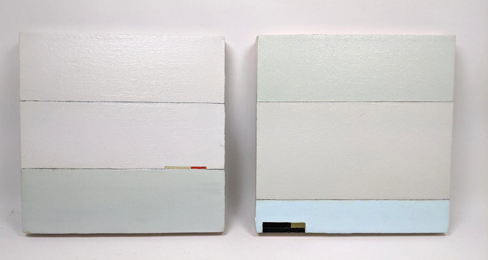 2 J. MCFALE Oil Paintings on Canvas. Minimalist.: 2 J. MCFALE Oil Paintings on Canvas. Minimalist.-- Dimensions: H: 12 inches: W: 12 inches: D: 1 inches ---