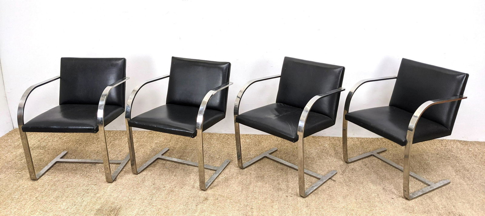 Set 4 Mies Van Der Rohe style "Brno" Arm Chairs. Heavy (1 of 8)