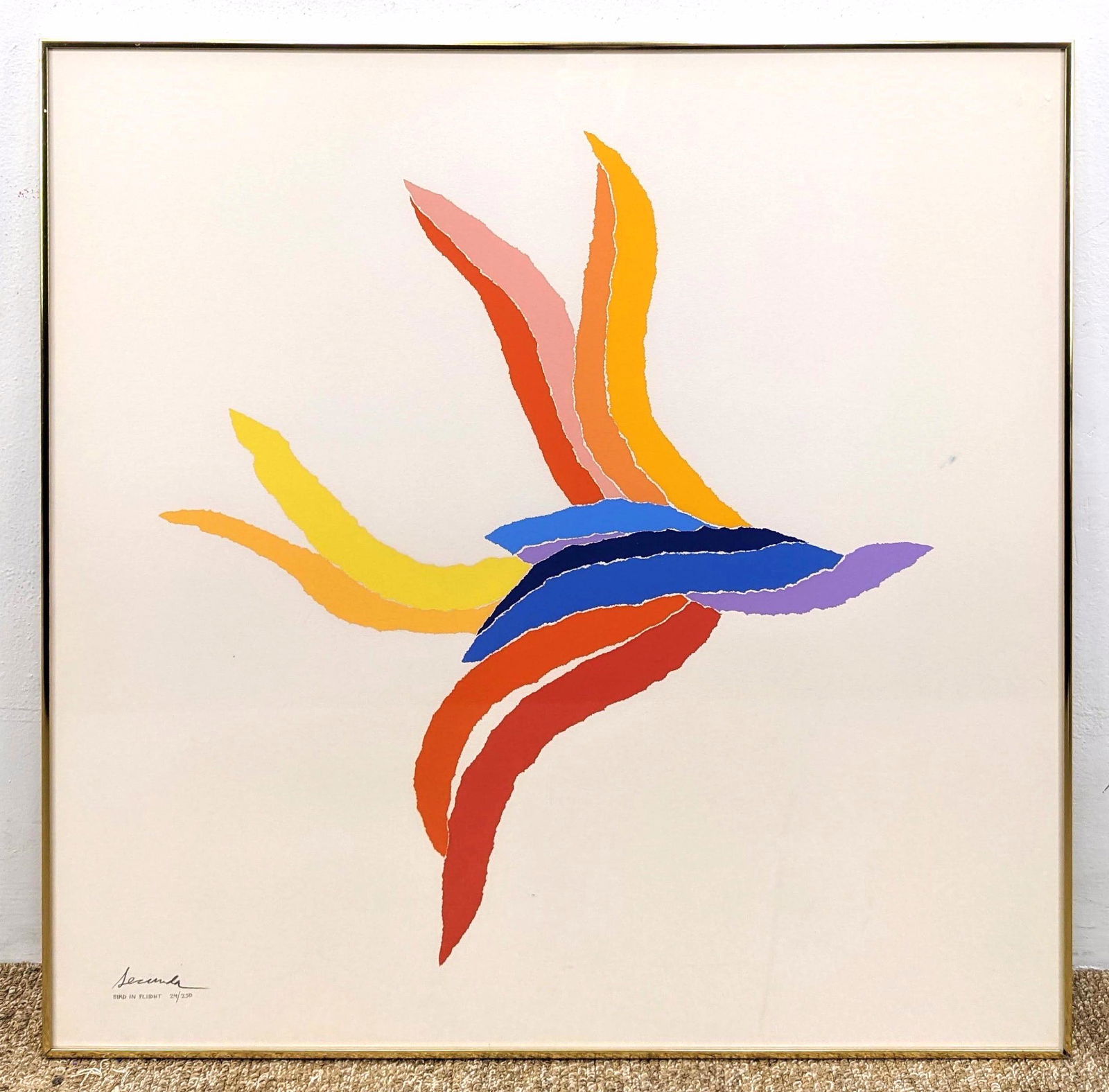 ARTHUR SECUNDA Silkscreen Print. "Bird in Flight". #24/ (1 of 7)