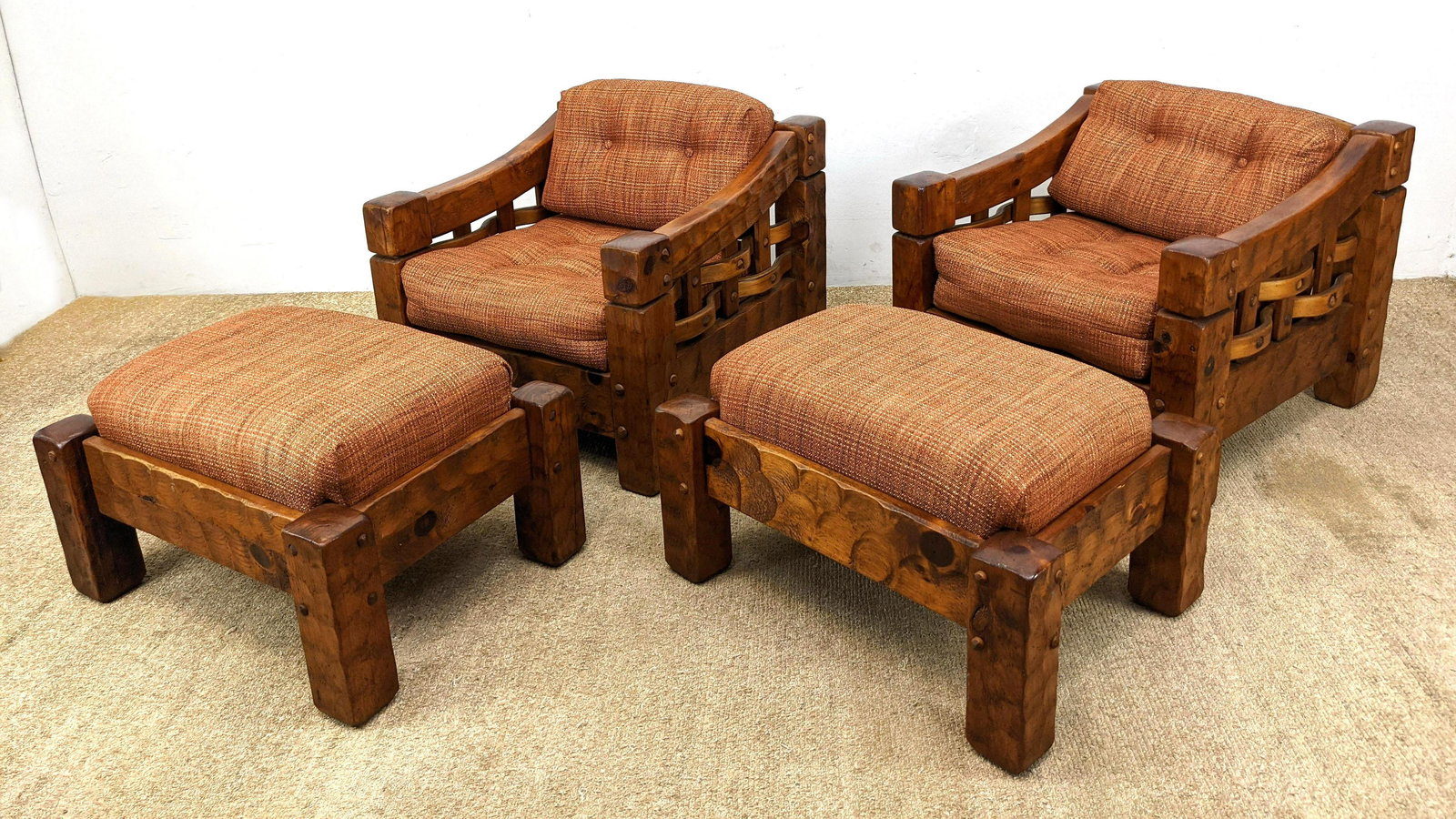4pc NULL American Modern Lounge Chairs and Stools. Heav (1 of 13)