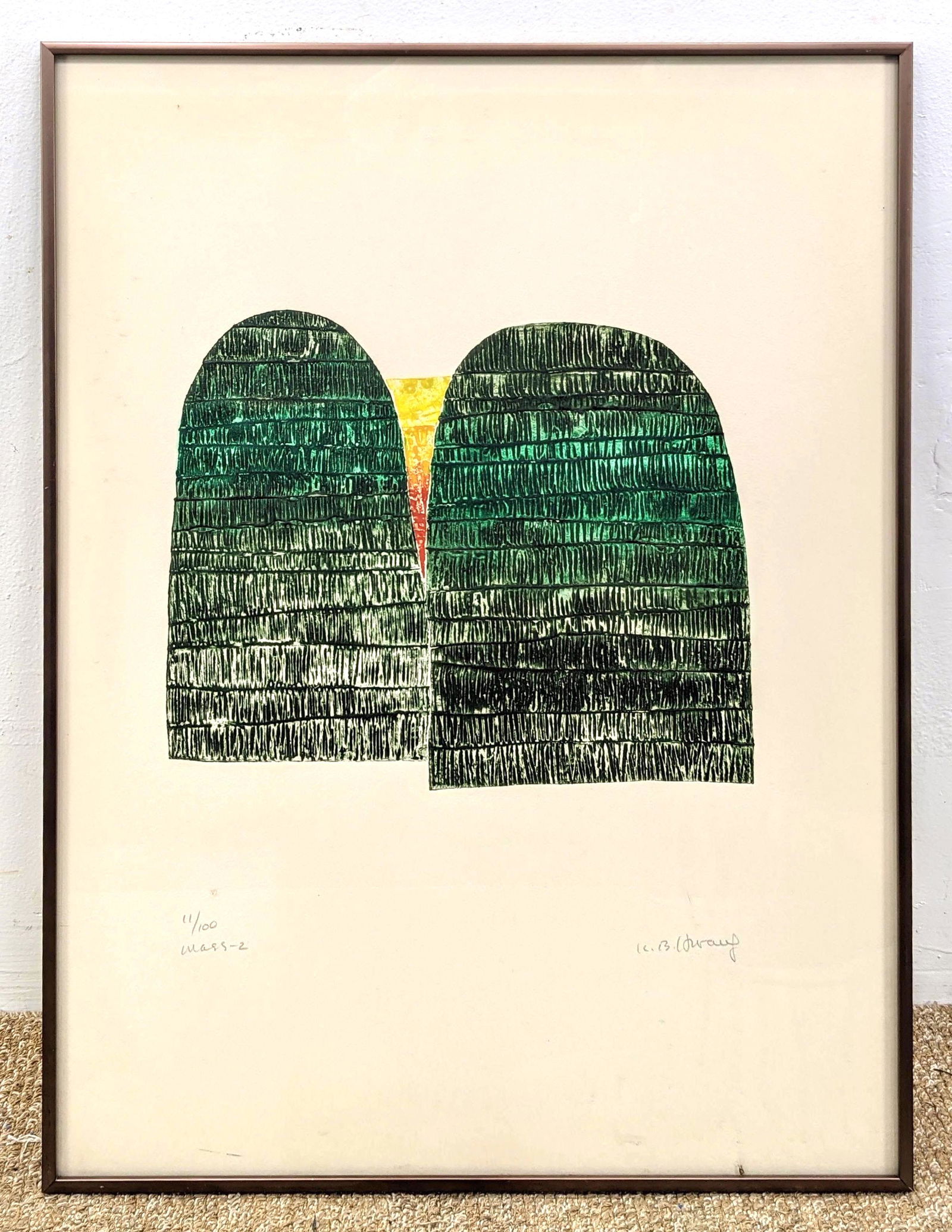 Kyu-Baik Hwang Mezzotint Print. "Mass 2". #11/100. Penc (1 of 9)