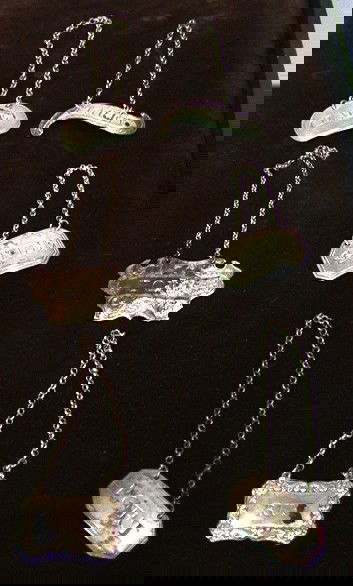 Six ENGLISH STERLING Liquor Labels. Hester Bateman: Six ENGLISH STERLING Liquor Labels Hester Bateman, John Rich, Including RUM, PORT, CLARET, S. WINE. 6 PCS Some nice 18th century liquor labels (Silver weights are for weighable silver only. We did not