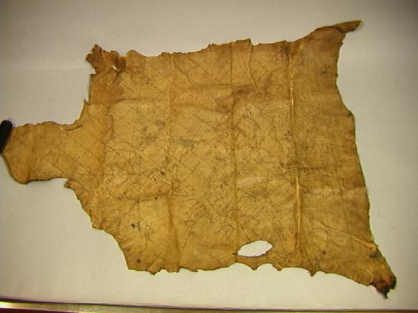 Early Antique Map of Tionesta Township, Forest C: Early Antique Map of Tionesta Township, Forest County PA. Drawn on Animal Skin. -- Dimensions: H: 29 inches: W: 33.5 inches --- Condition (General): originalPlease contact us with specific questions a