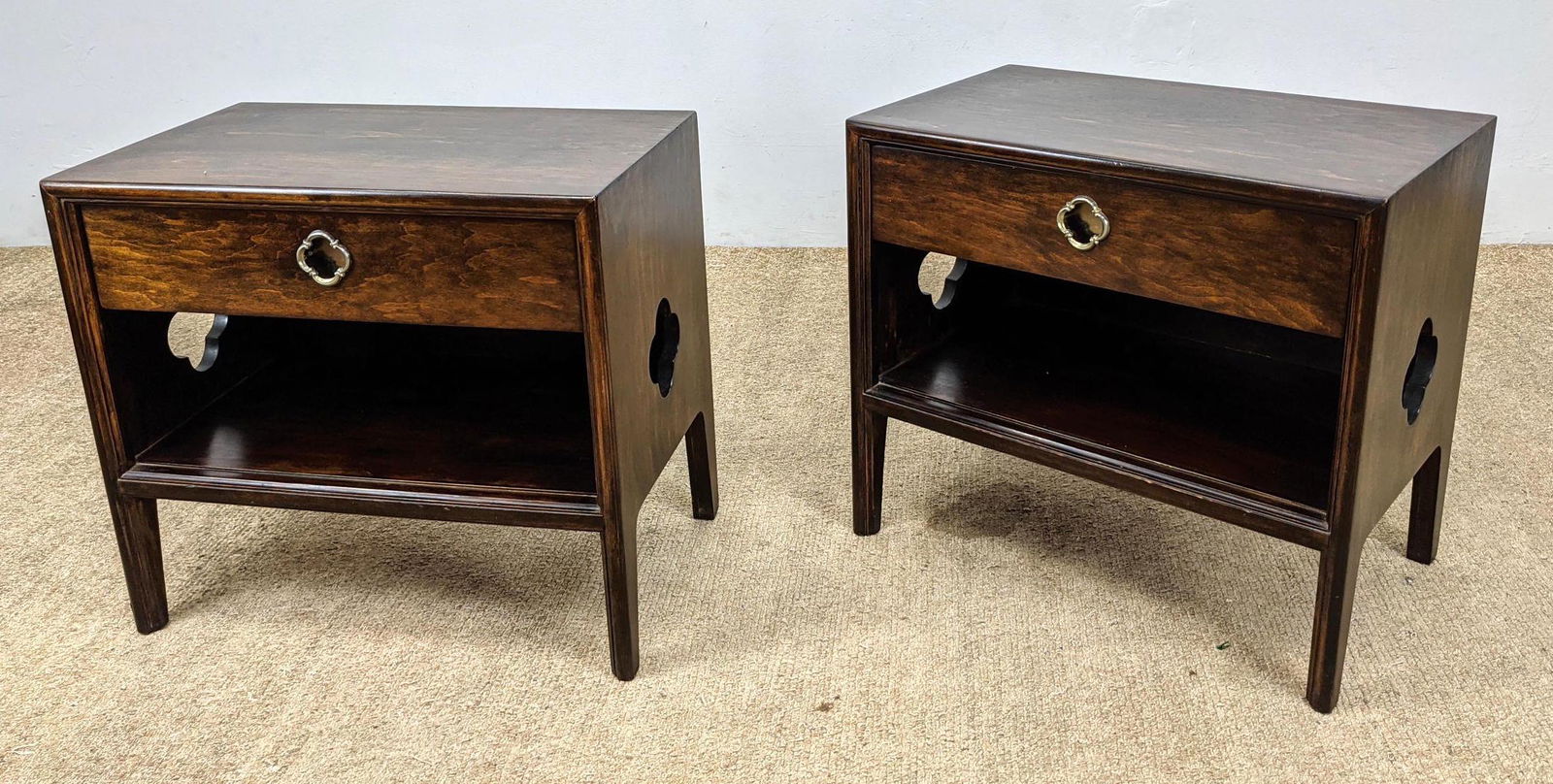 Pair KENT COFFEY Panorama Bed Side Tables. Metal detail (1 of 13)