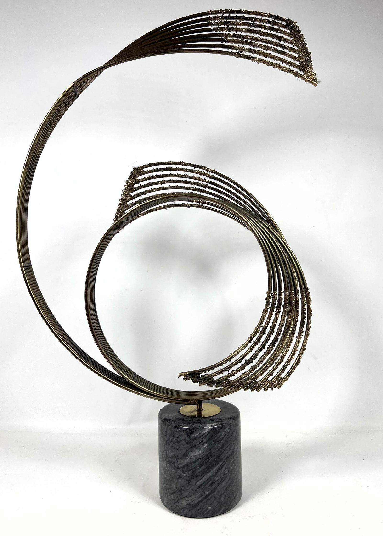 C JERE 1986 Mixed Metal Table Sculpture.  Marble base. (1 of 11)
