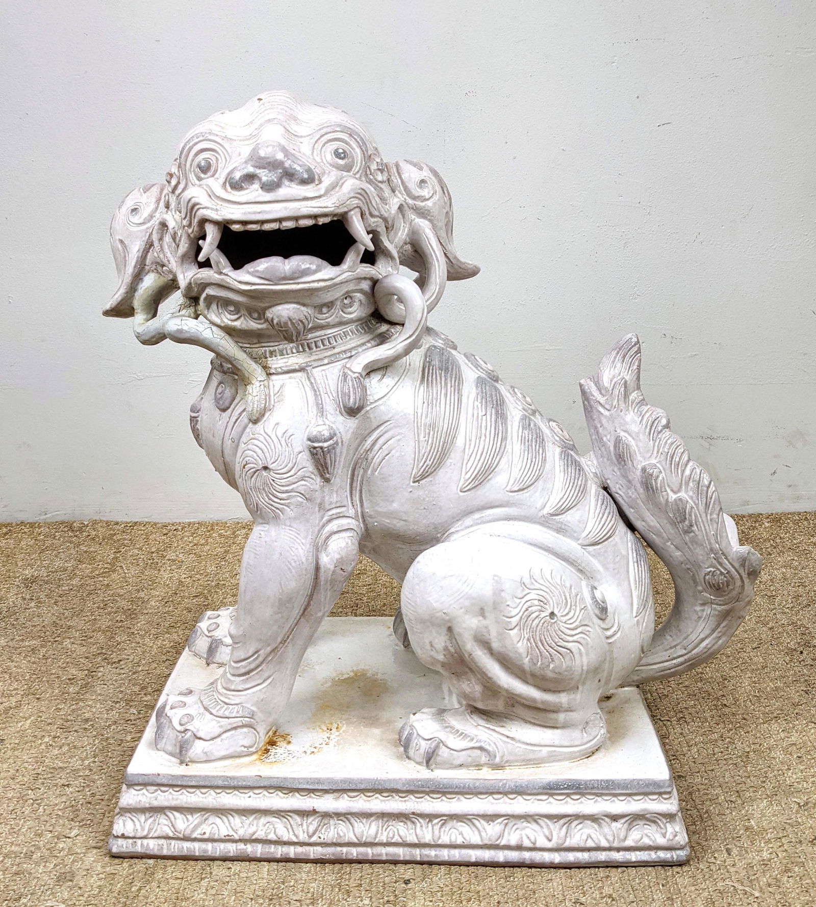 Large Glazed Terracotta Pottery Foo Dog Sculpture Figur (1 of 11)