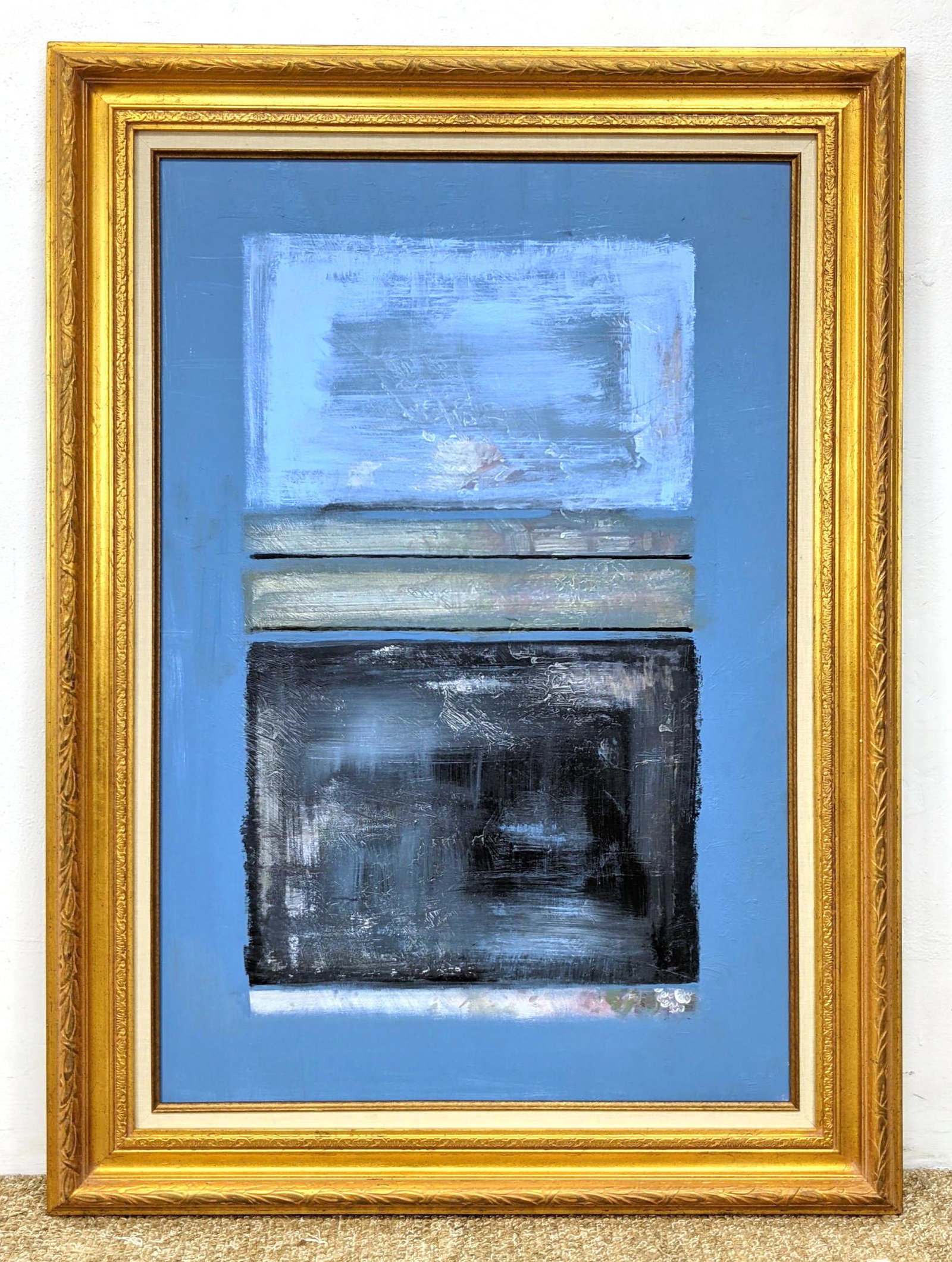 DENNIS SAKELSON Moody Blue Abstract Modern Painting. Ro (1 of 10)