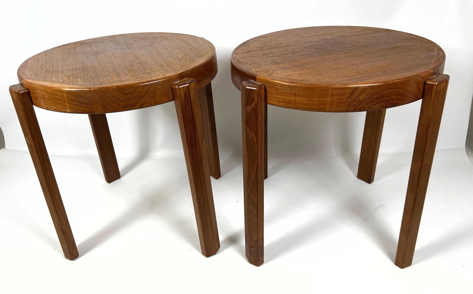 Pair TOFTEN Danish Modern Teak Side Tables. Stacking. (1 of 7)