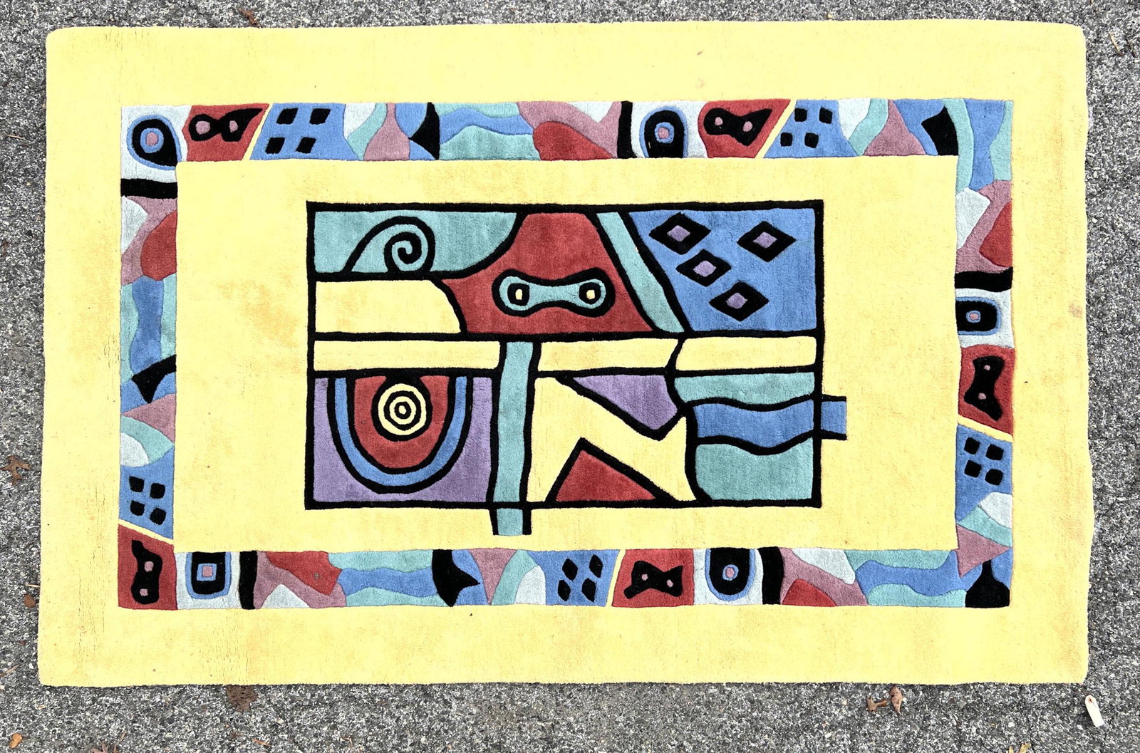 7'11x 5 Modern Yellow Wool  Carpet, Made in India (1 of 8)