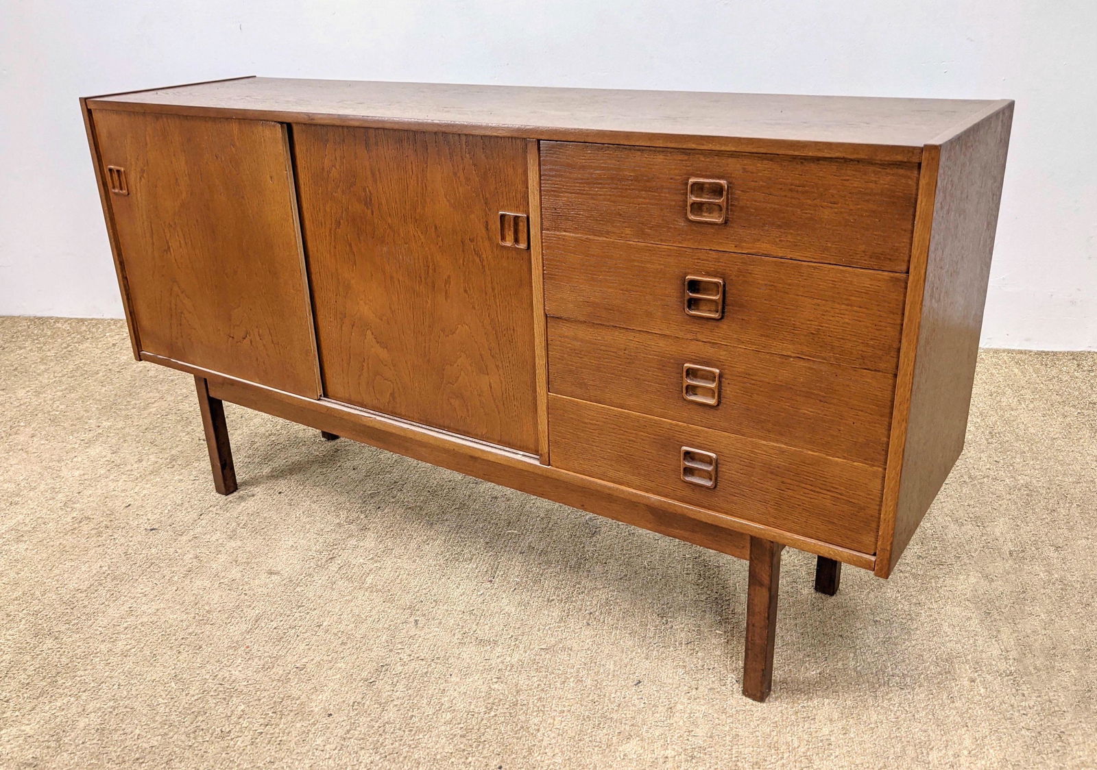 Danish Modern Teak Credenza Sideboard. Raised on Square (1 of 11)