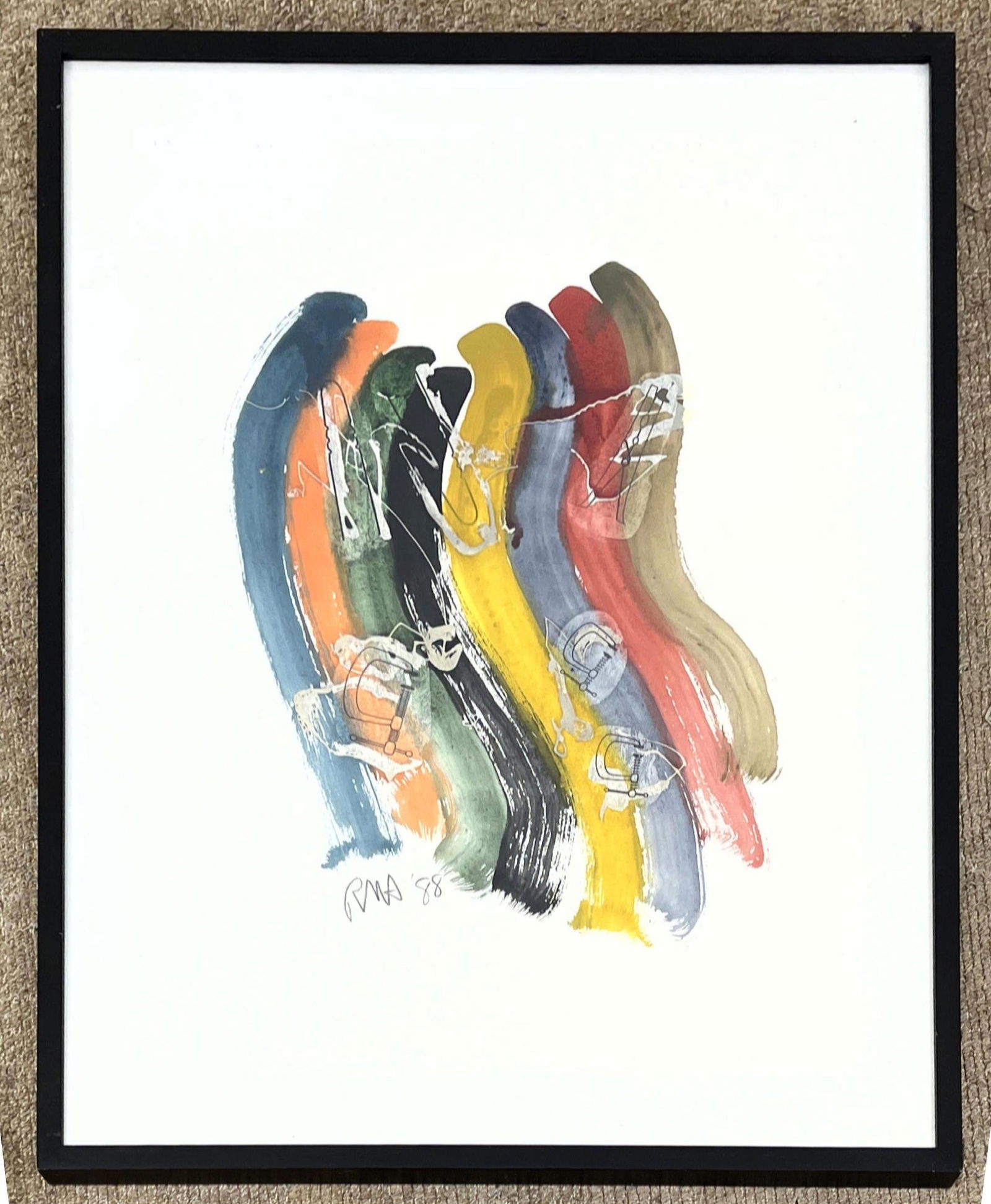 Signed Russ Armstrong RMA 88 Colorful Abstract Painting (1 of 7)