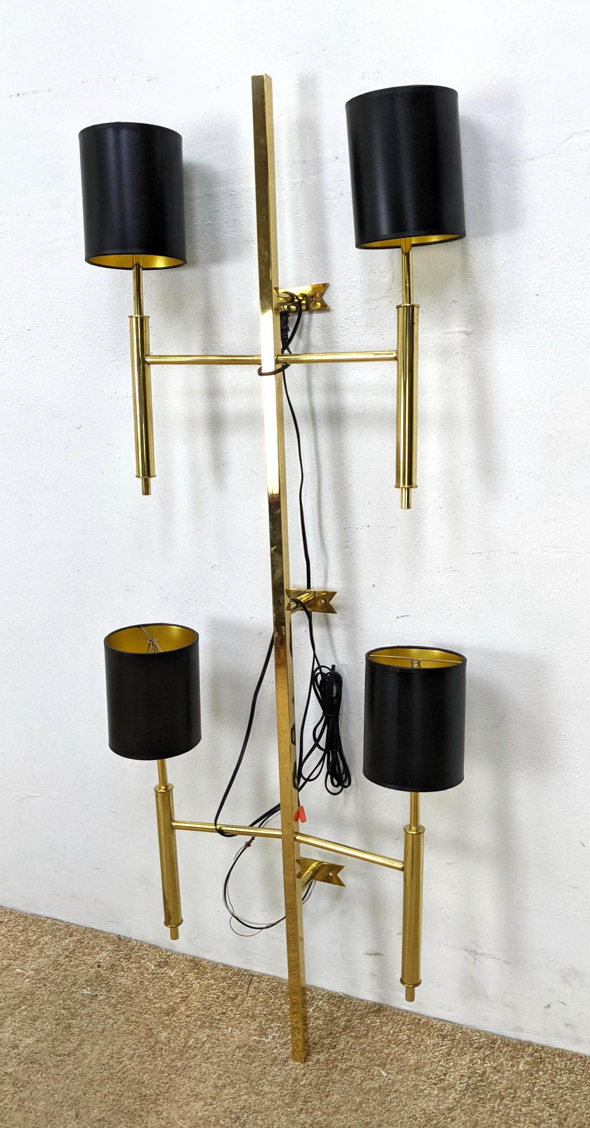 Large Tommi Parzinger Style Wall Sconce Lamps. Solid Br (1 of 14)