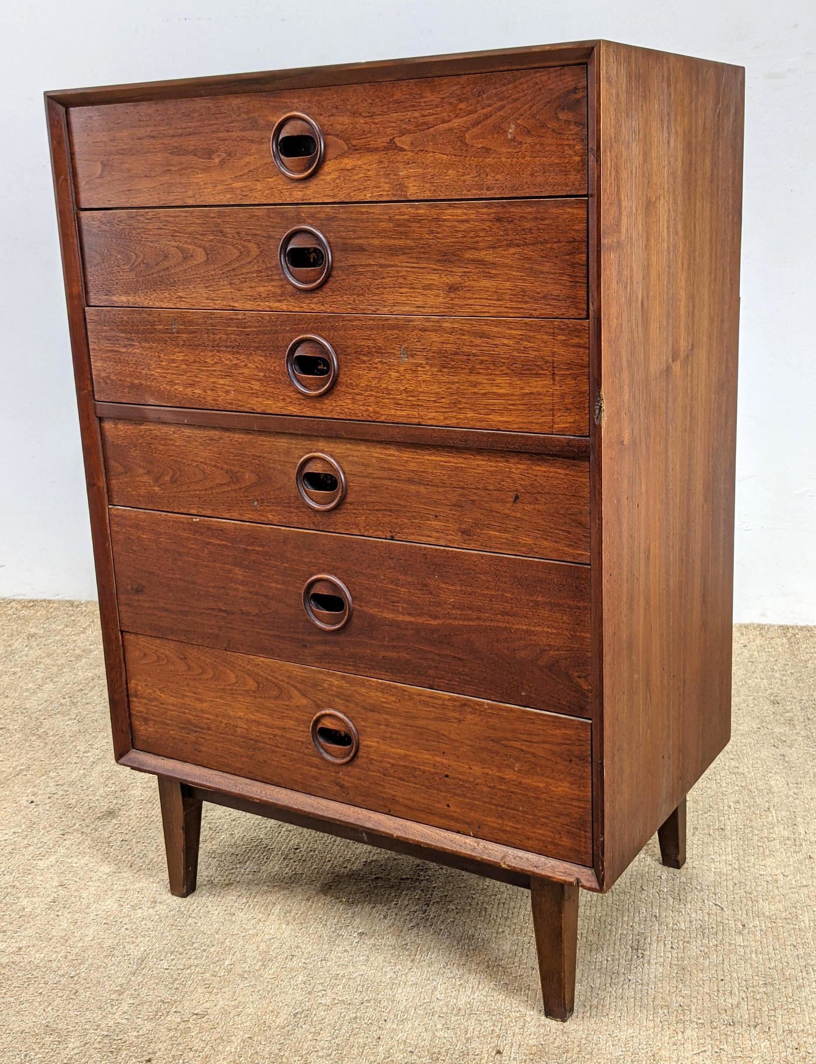 Danish Modern Teak Tall Chest Dresser. (1 of 18)