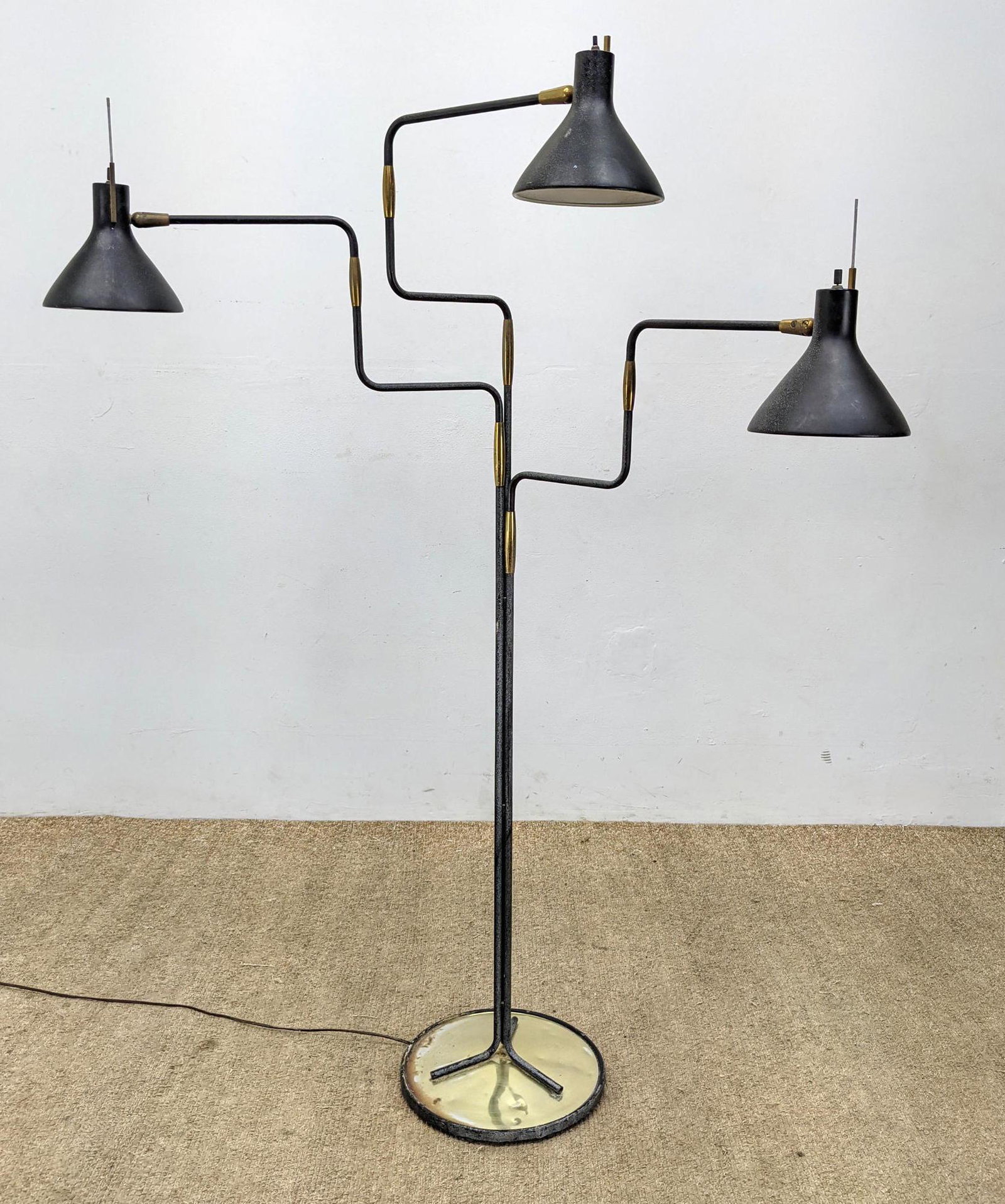 Unique 3 Arm Mid Century Modern Floor Lamp.  Adjustable (1 of 17)