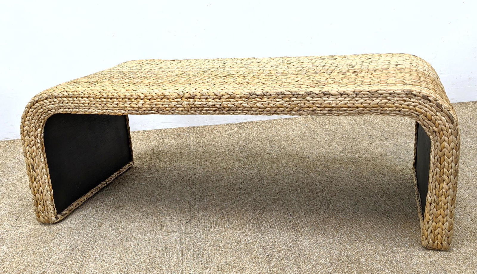 Braided Natural Grass Modernist Coffee Table. Arched Si (1 of 9)